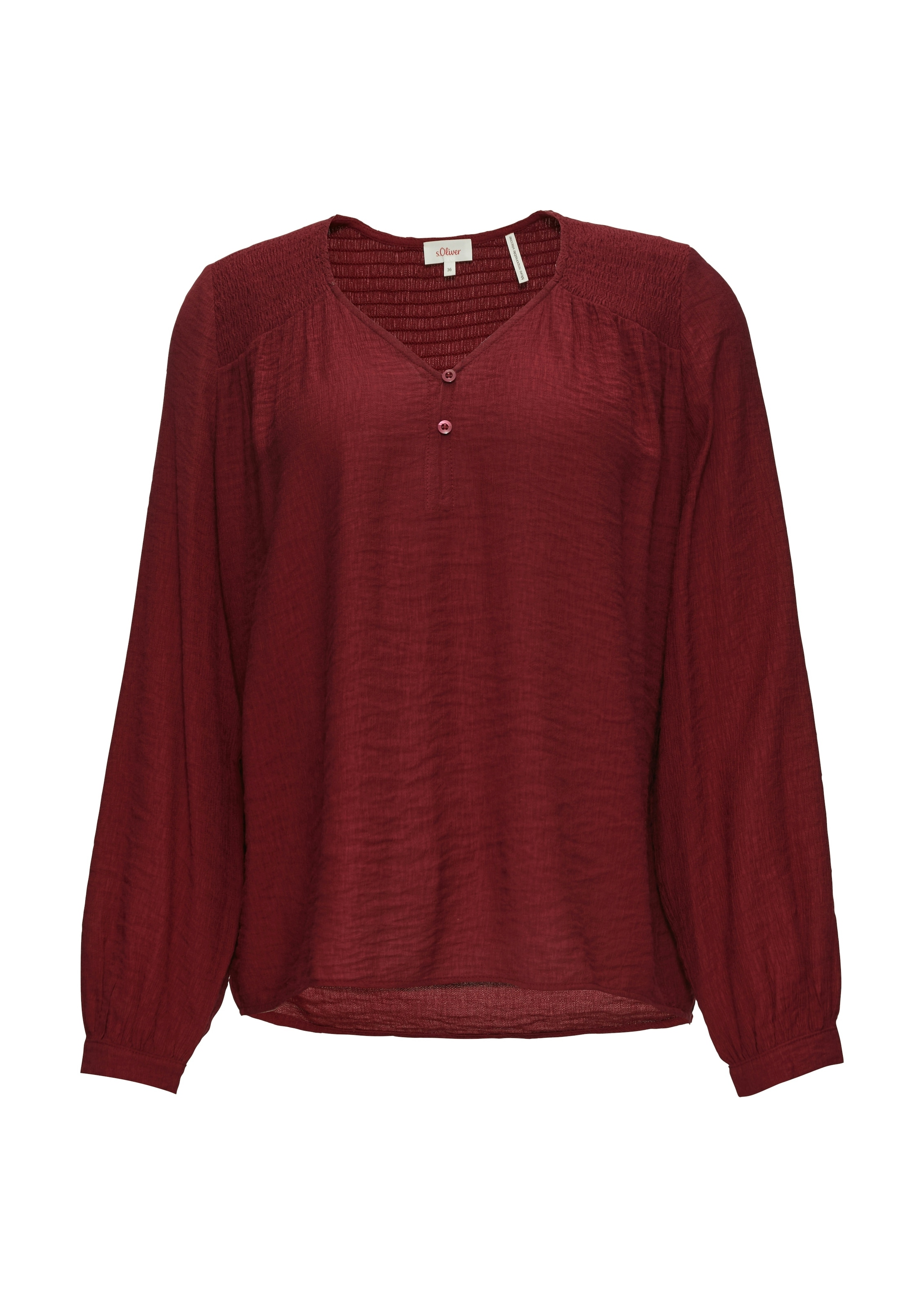 s.Oliver Blouse à manches longues avec détails smockés