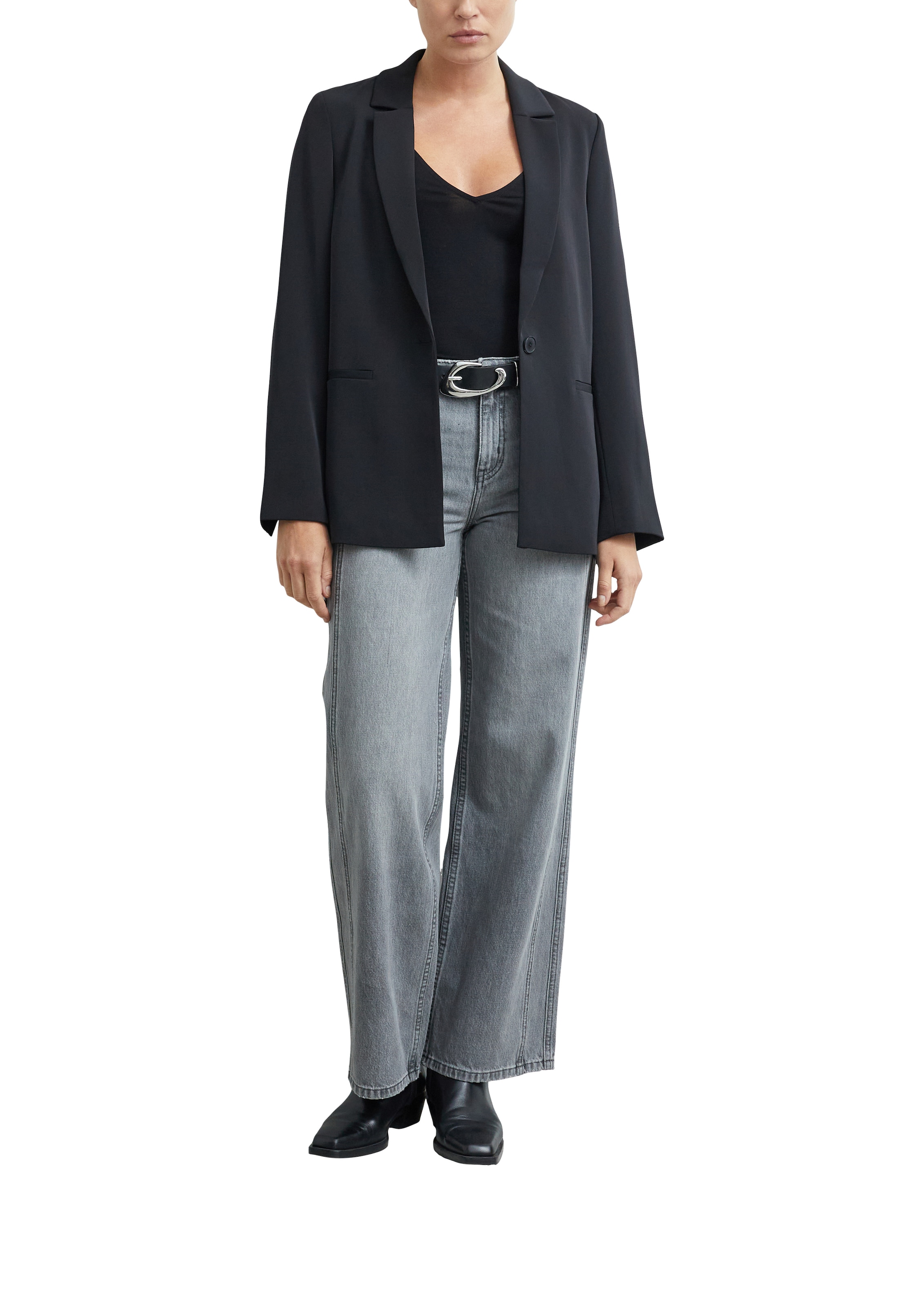 Comma Top à bretelles spaghetti en viscose et avec stretch / col en V