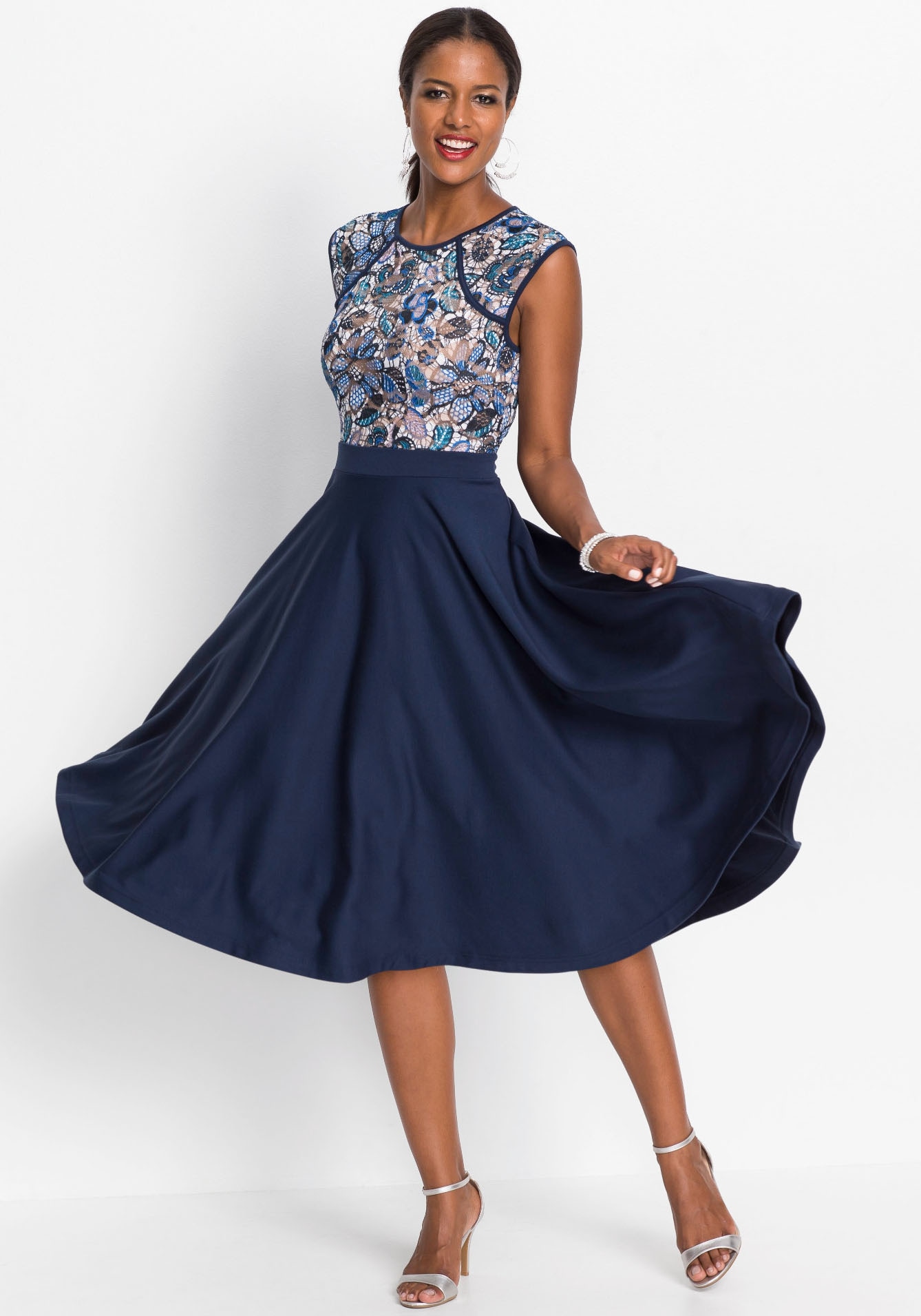 Image of bonprix Midikleid für festliche Anlässe, aus Punto di Roma Material, ärmellos