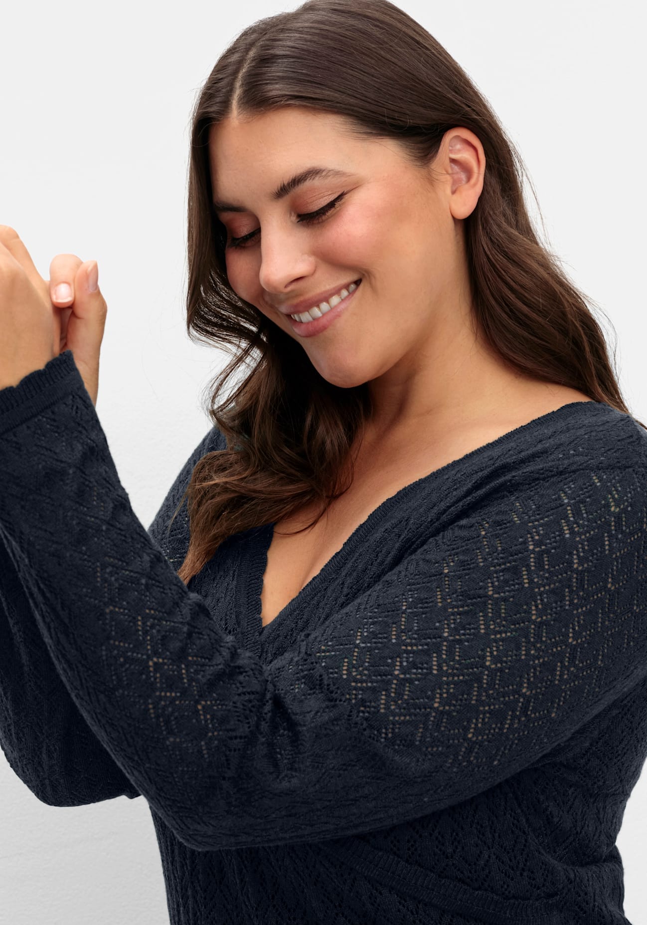 Sheego Pull col V »V-Ausschnitt-Pullover«