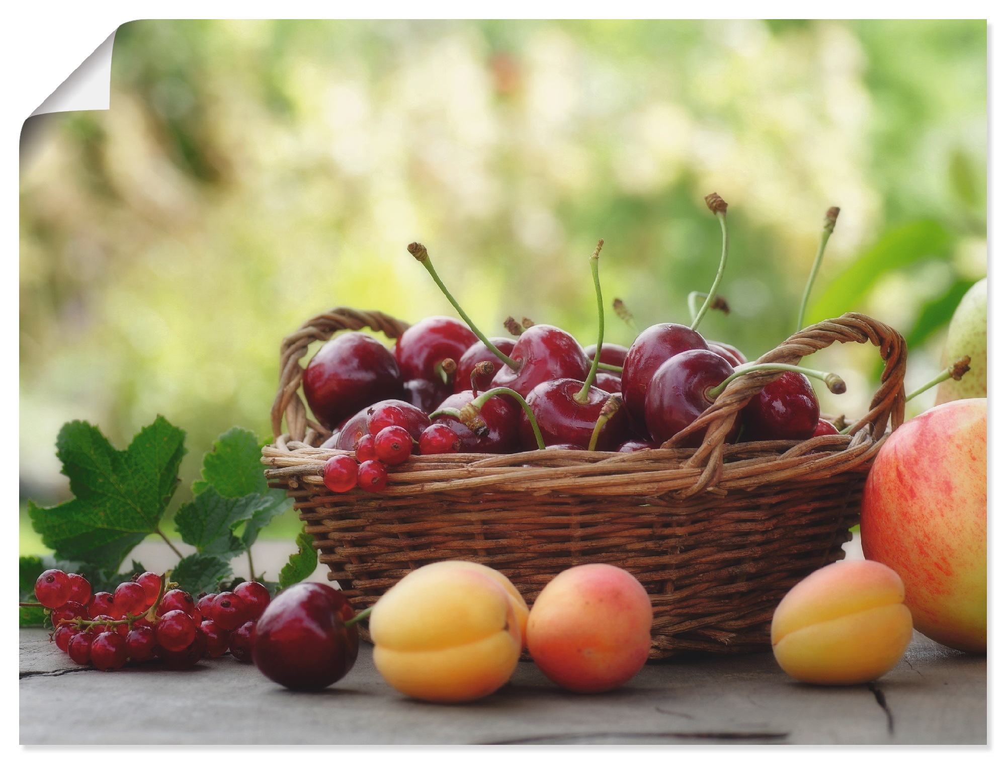 Image of Artland Wandbild »Frische Früchte Körbchen«, Lebensmittel, (1 St.), in vielen Grössen & Produktarten -Leinwandbild, Poster, Wandaufkleber / Wandtattoo auch für Badezimmer geeignet bei Ackermann Versand Schweiz