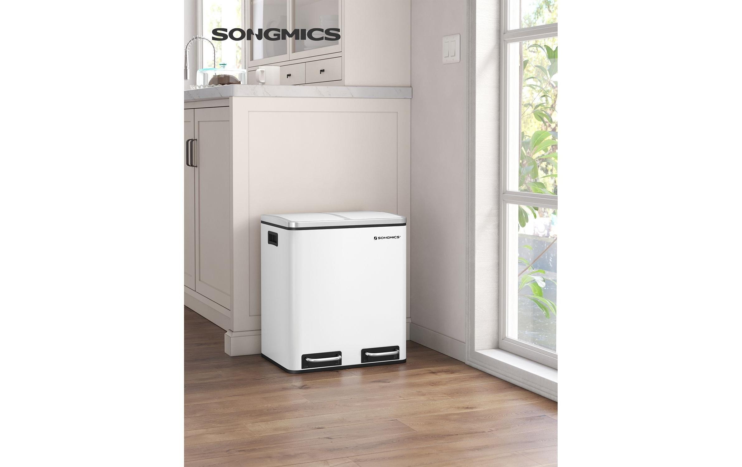 SONGMICS Mülleimer »mit Inneneimern und Griffen 2 x 15 l« Treteimer mit Geruchs- und Weichverschluss