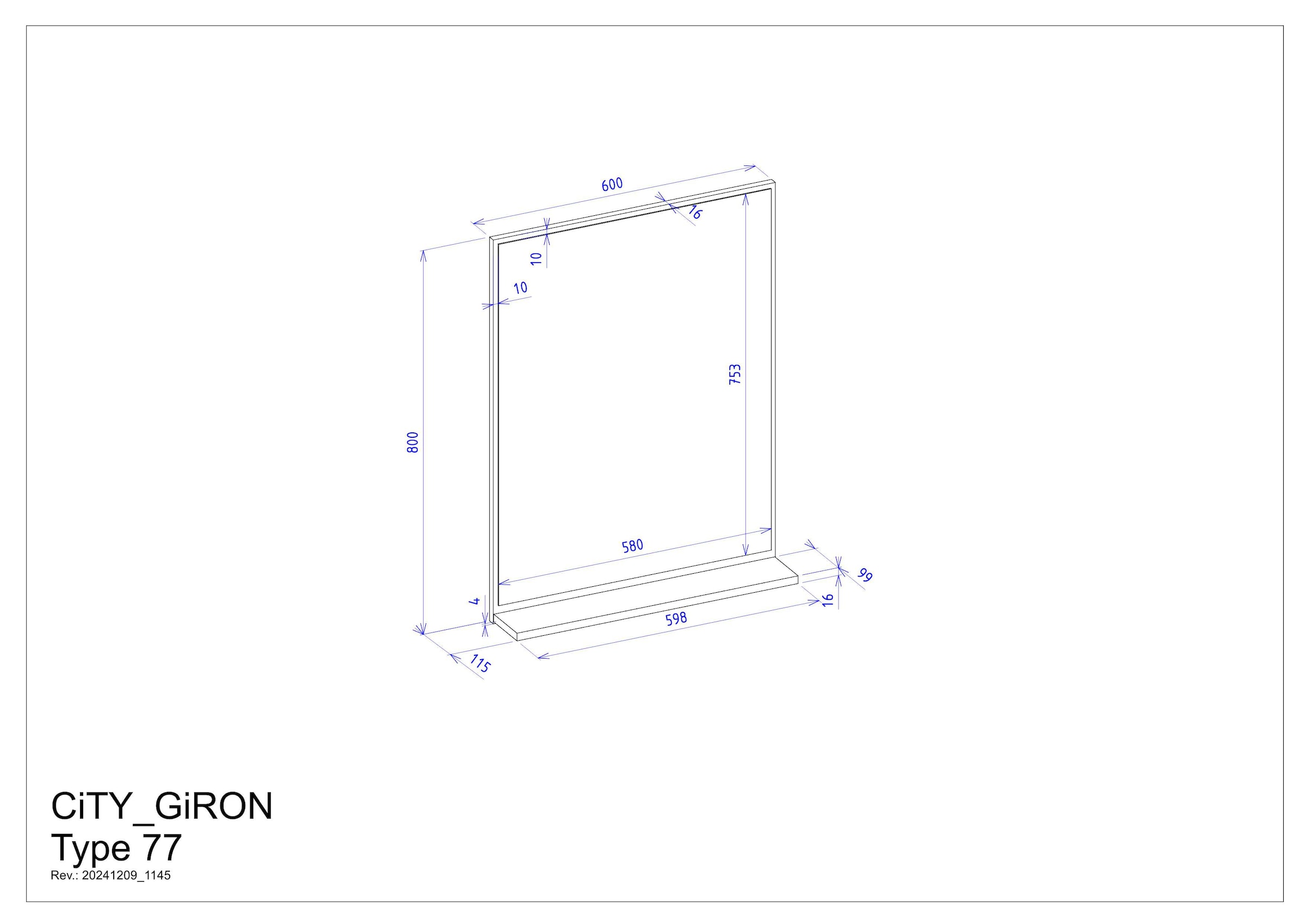 INOSIGN Badspiegel »CITY/GIRON, Spiegel in Wotan Eiche, Wandspiegel im zeitlosen Design« mit Ablagefläche, 60 cm breit