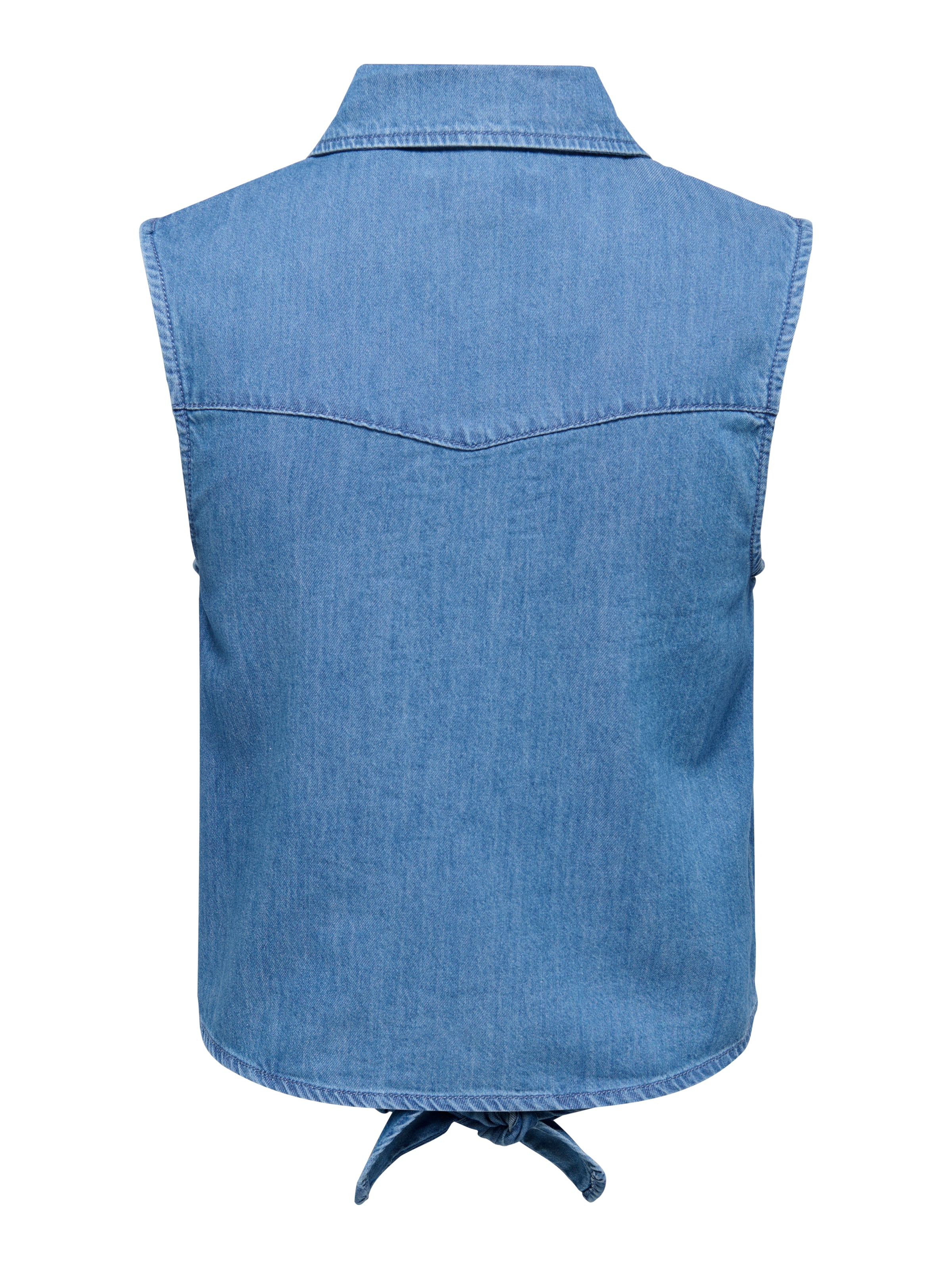 ONLY Blouse en jean »ONLBRIAR S/L PEARL KNOT SHIRT DNM QYT« Baumwolle