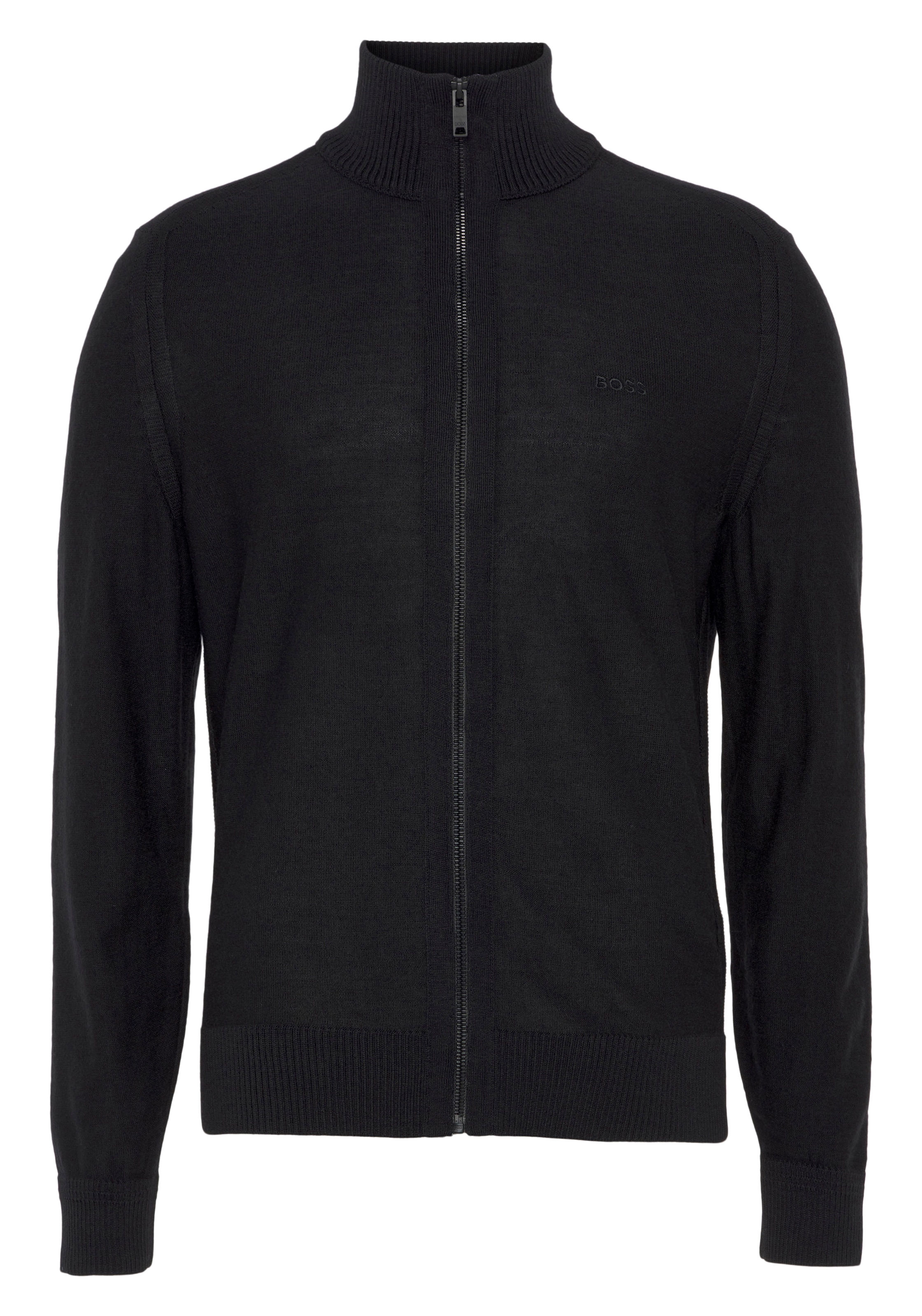 BOSS ORANGE Veste en tricot »Avac« mit Logostickerei auf der Brust