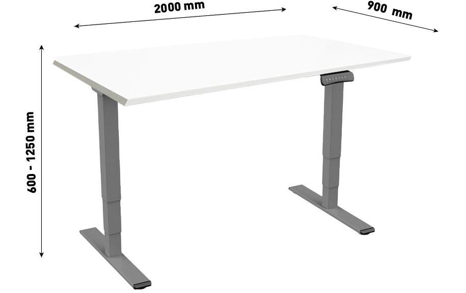 Tischgestell »Contini ET225E 2 x 0.9 m, Dunkelgrau/Weiss«