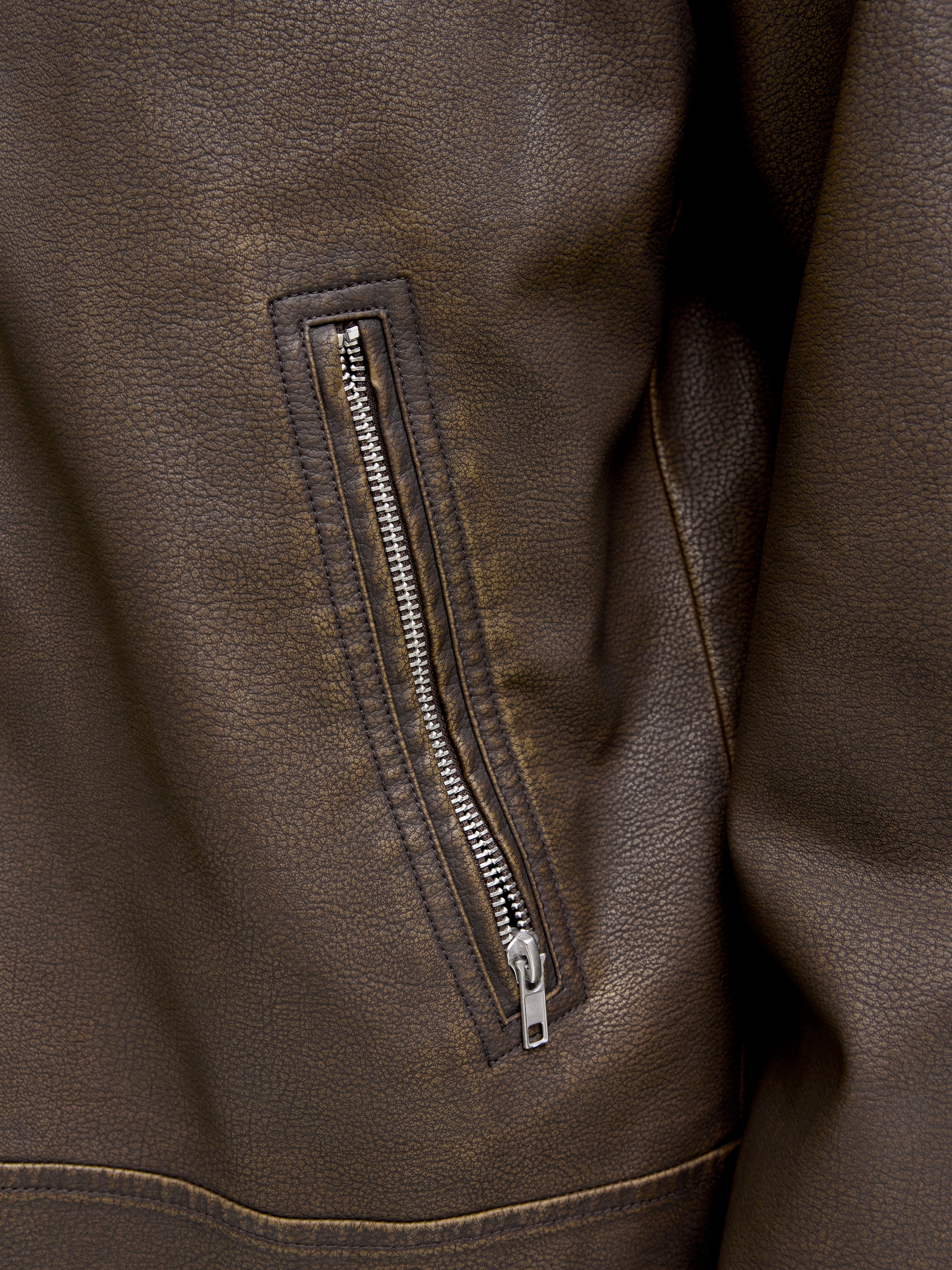 Jack & Jones Veste de motard »JJECASABLANCA PU JACKET NOOS« ohne Kapuze mit Fronttaschen