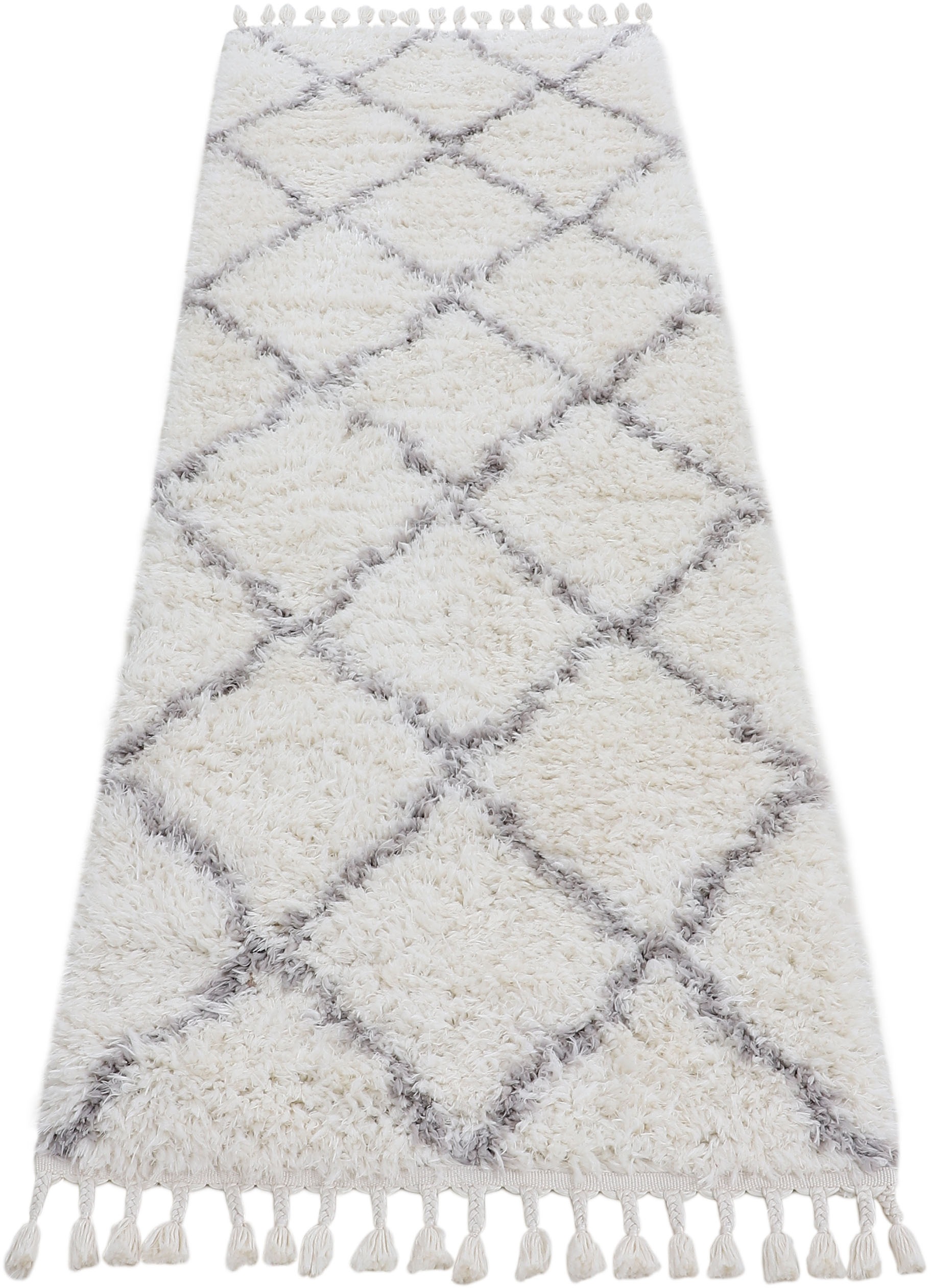 carpetfine Tapis à poils longs »Eddy« Rectangulaire 30 mm Höhe Shaggy, auch als Läufer und in quadratisch, mit Fransen, Wohnzimmer