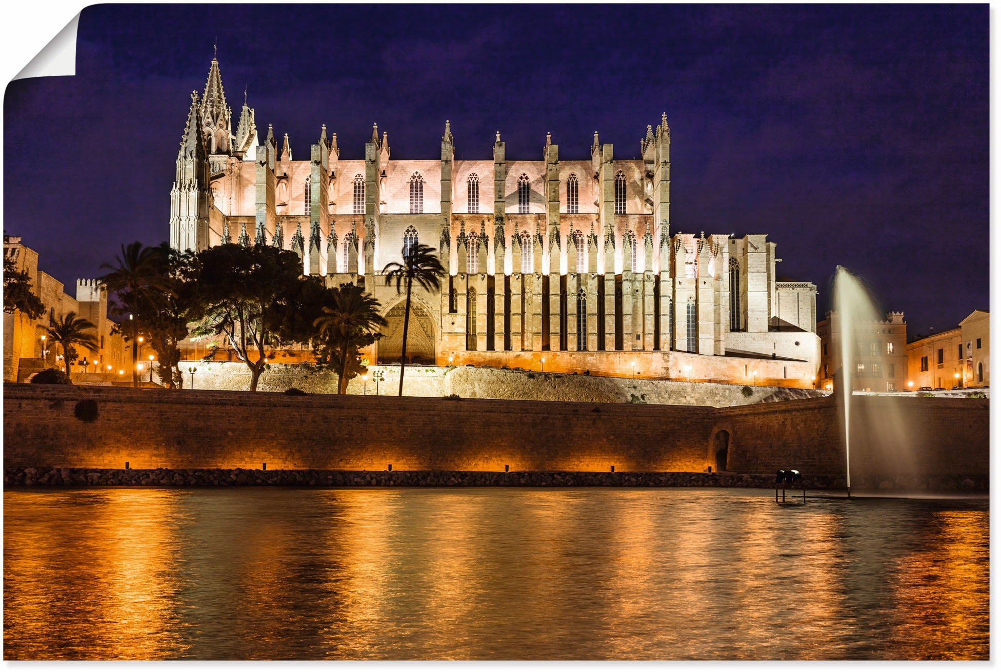 Image of Artland Wandbild »Kathedrale in Palma de Mallorca Balearen«, Gebäude, (1 St.), in vielen Grössen & Produktarten - Alubild / Outdoorbild für den Aussenbereich, Leinwandbild, Poster, Wandaufkleber / Wandtattoo auch für Badezimmer geeignet bei Ackermann Vers