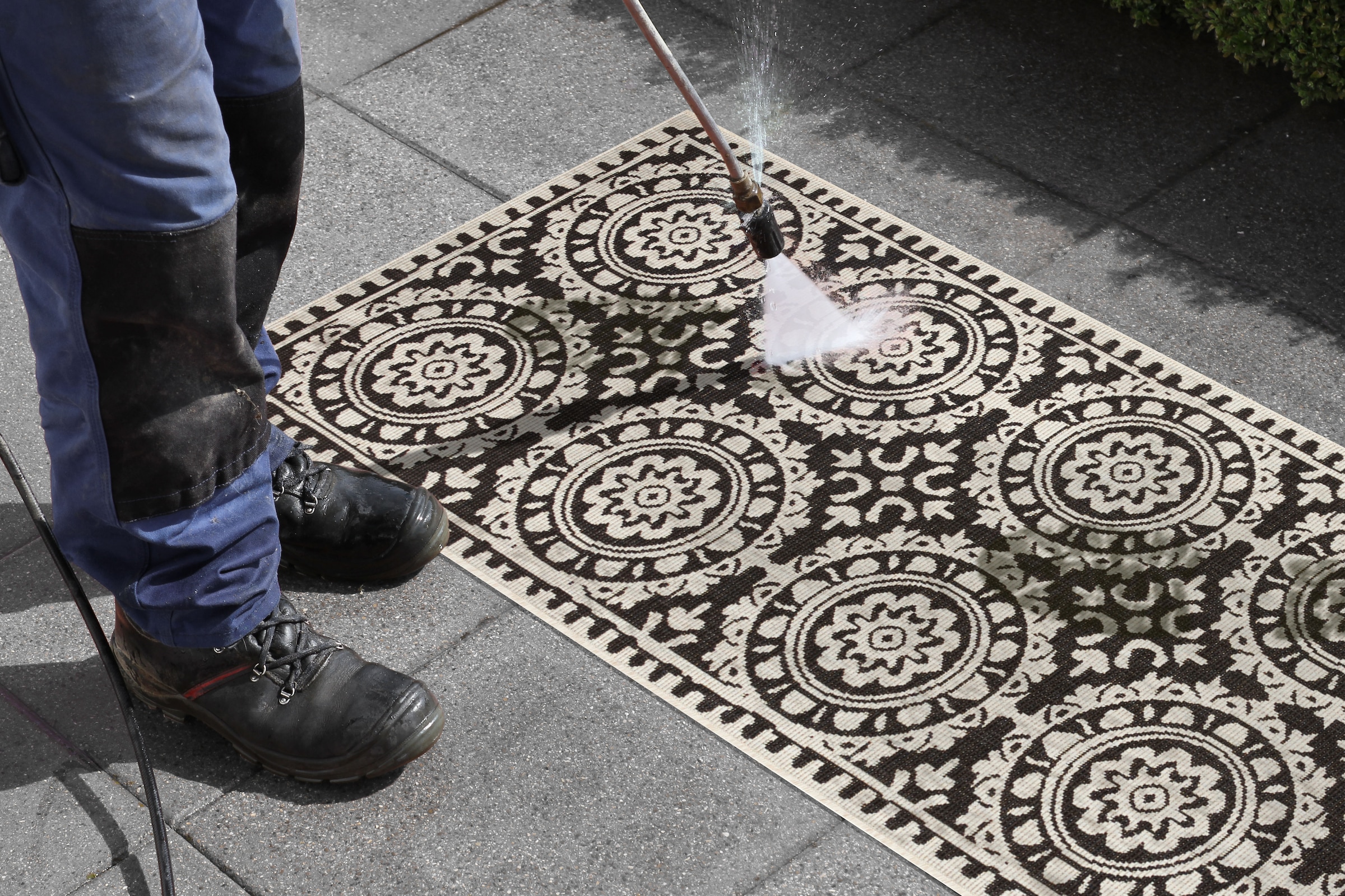 NORTHRUGS Läufer »Jardin«, rechteckig, 5 mm Höhe, Wendeteppich, In-& Outdoor, Vintage, Balkon, Garten, Wohnzimmer, Flur