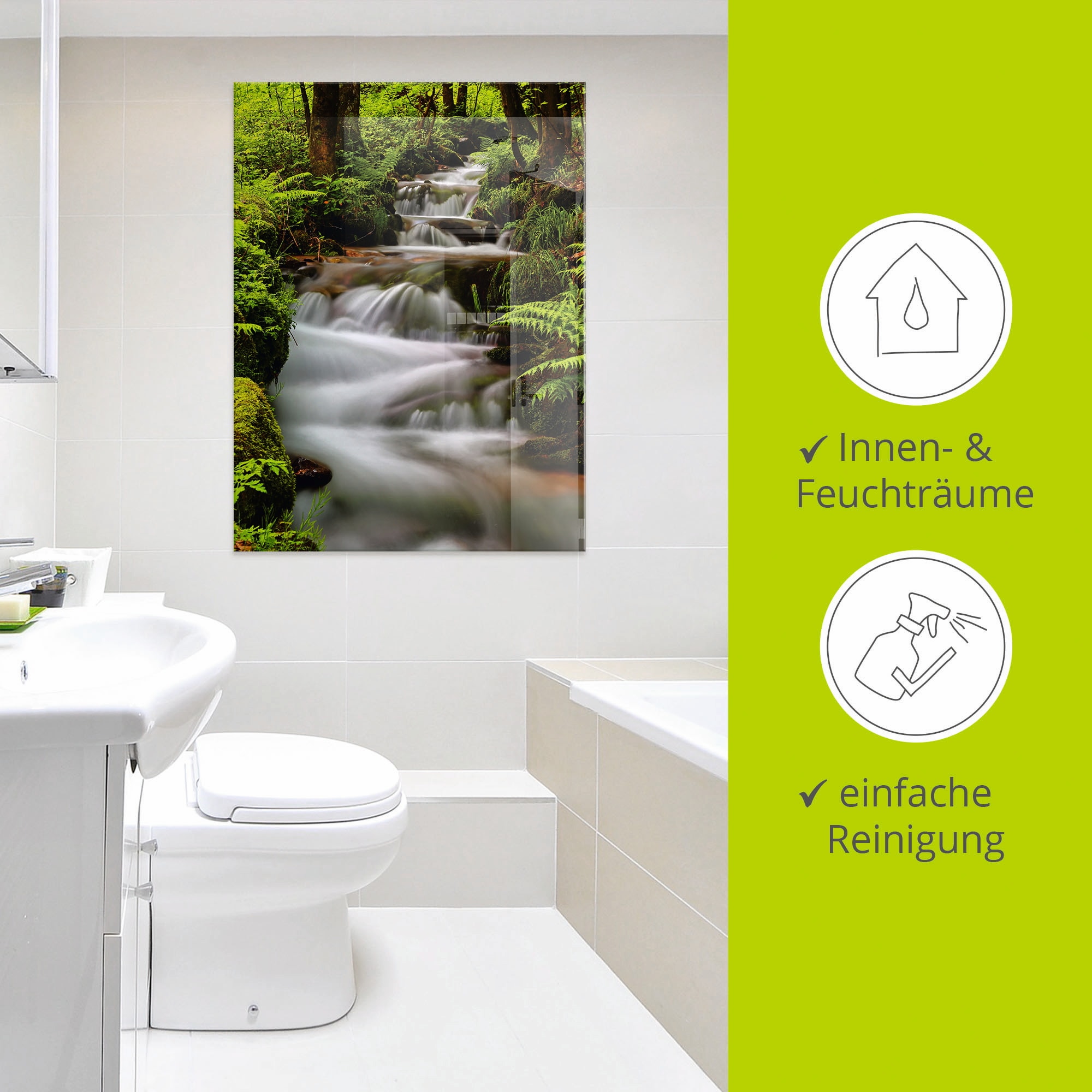 Artland Tableau en verre »Schwarzwaldbach« 1 cuis tlg. in verschiedenen Grössen