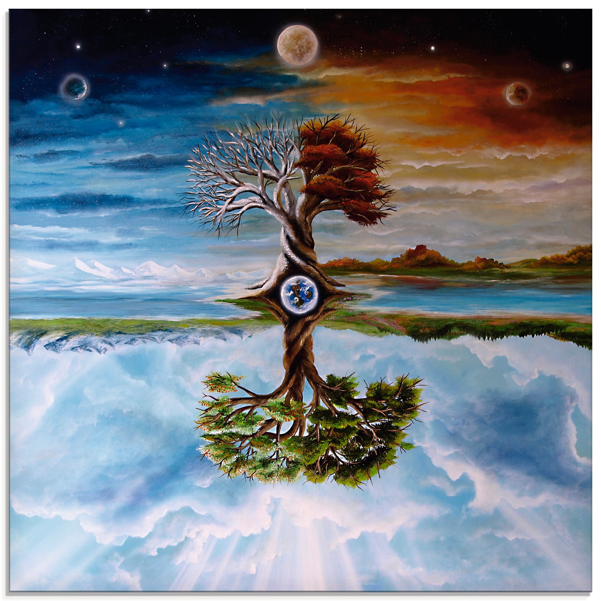 Image of Artland Glasbild »Jahreszeitenbaum«, Vier Jahreszeiten, (1 St.) bei Ackermann Versand Schweiz