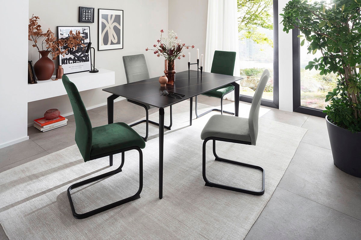 MCA furniture Esstisch »FREMONT 4-Fuss Tisch«, (Einzelstück), Keramik,Metall,Tischplatte 1,2cm, 4-6 Personen