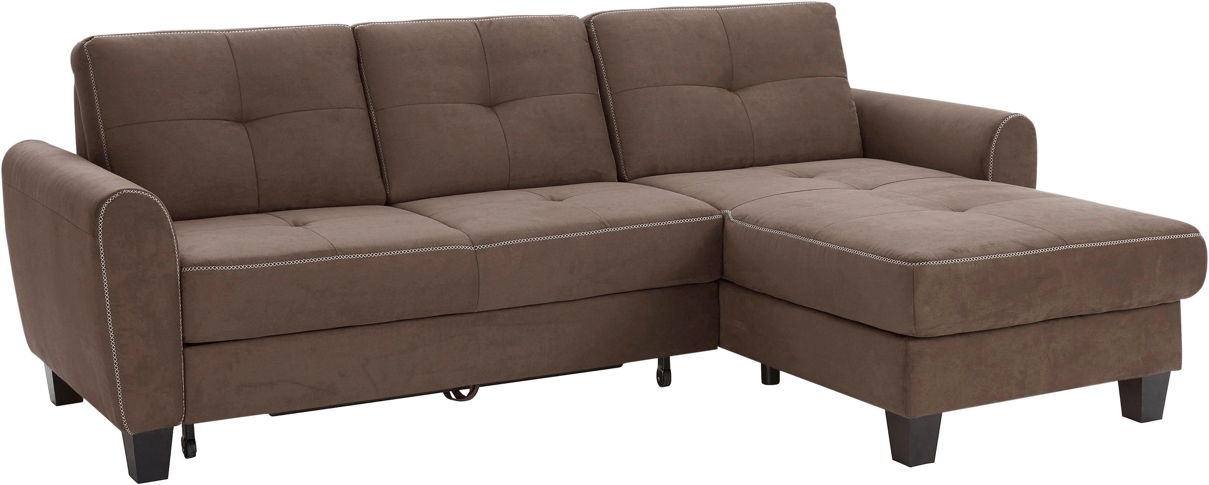 sit&more Ecksofa »Varese L-Form« mit Federkern, wahlweise mit Bettfunktion und Stauraum