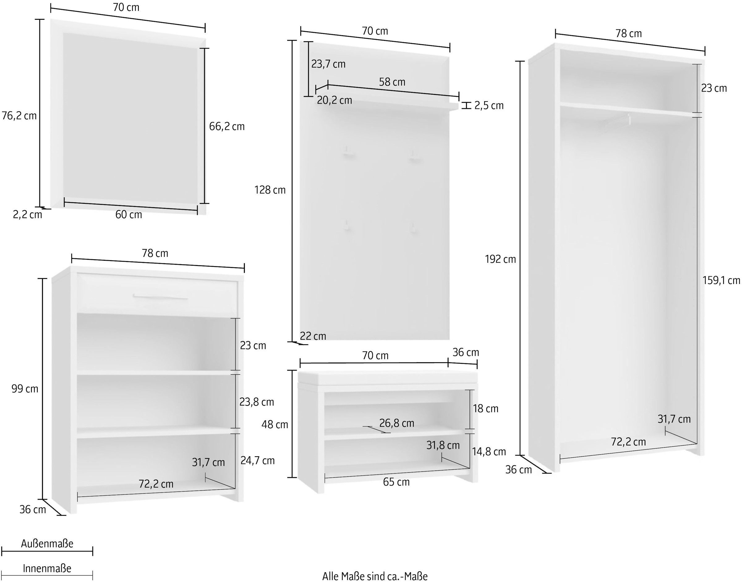 GOODproduct Ensemble de vestiaires »Gala« Ensemble, 5 cuis tlg.