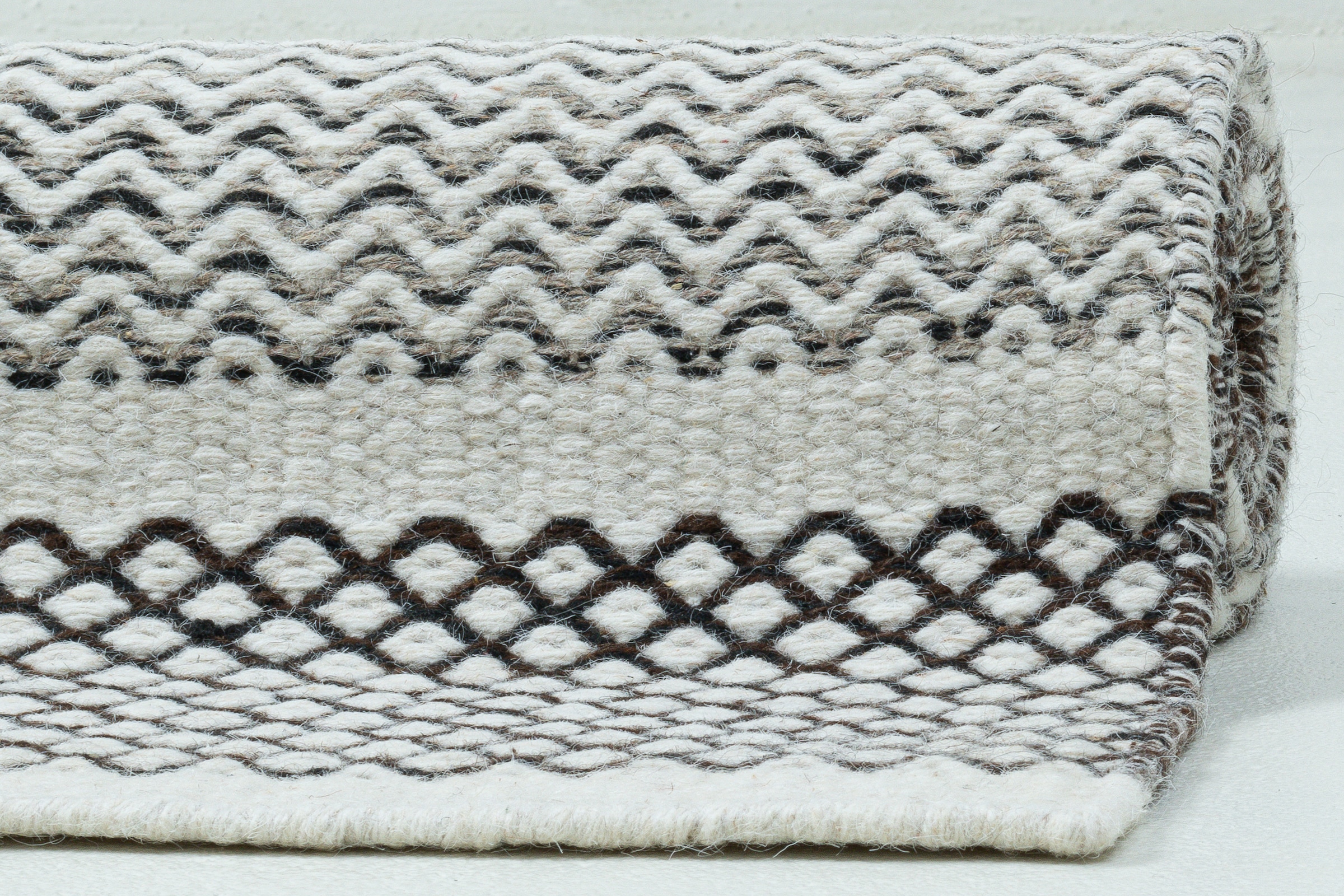 THEKO Wollteppich »TRONDHEIM 03«, rechteckig, 10 mm Höhe, Handweb Teppich, Flachgewebe, reine Wolle, handgewebt, gestreift