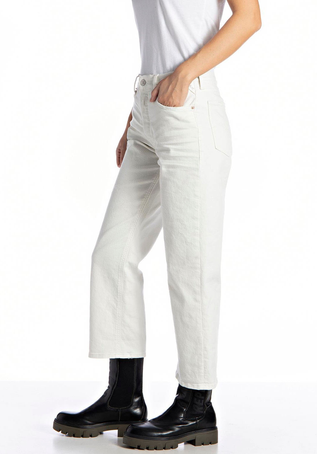 Replay Straight-Jeans »HEVELEEN«, in verkürzter Ankle-Form