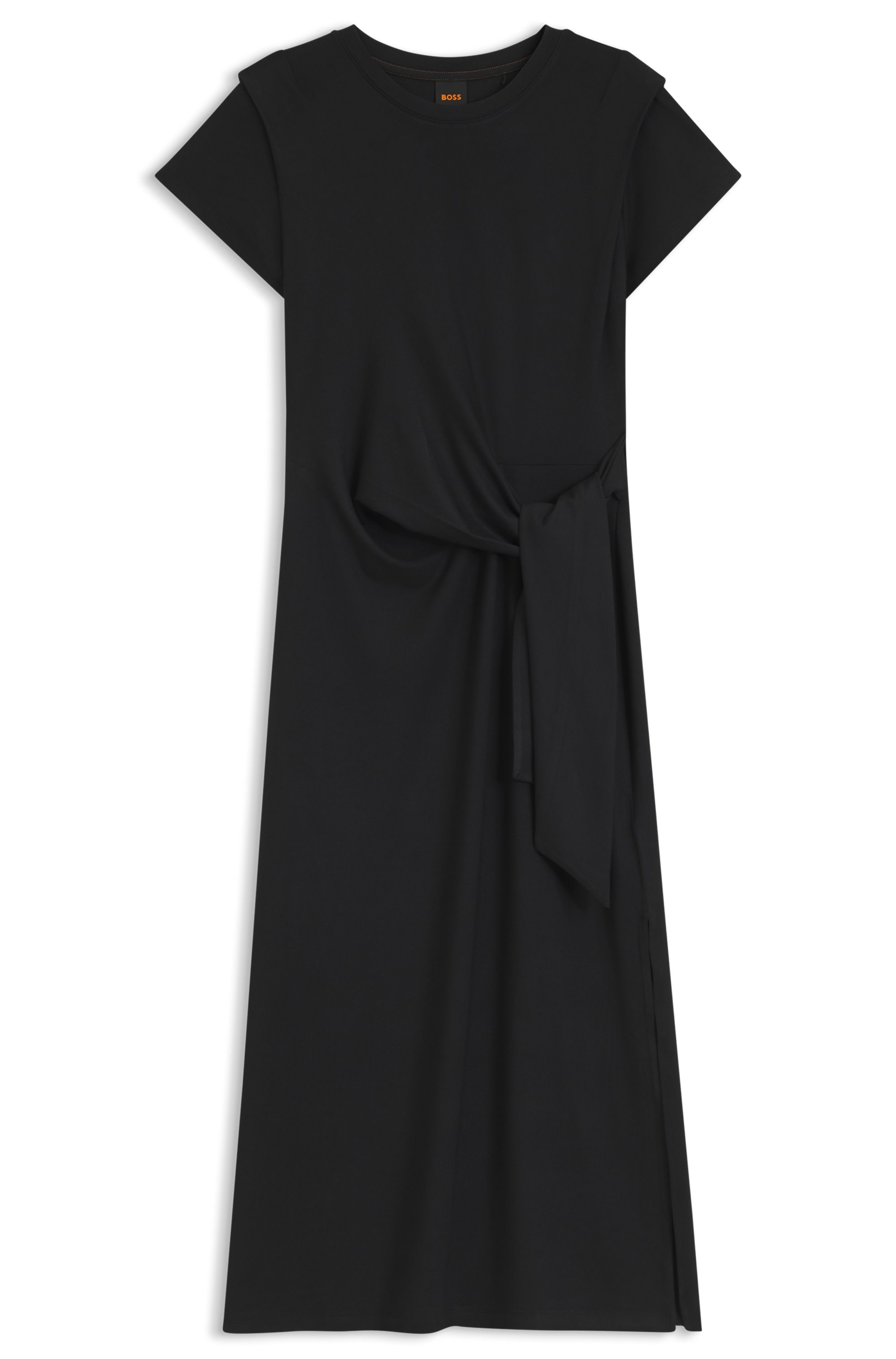 BOSS ORANGE Robe midi »Erlays Premium Damenmode« avec taille cintrée et pinces aux épaules