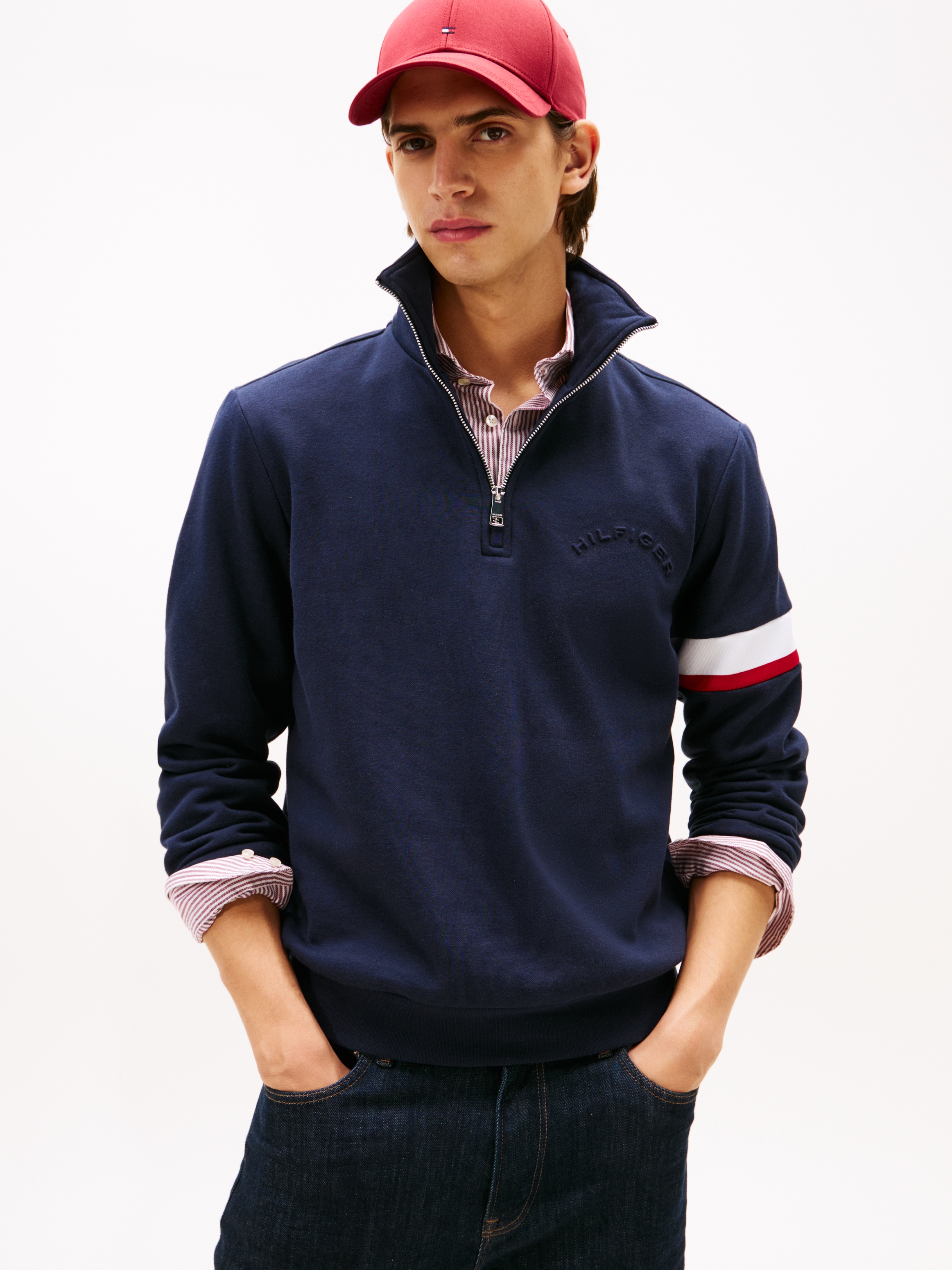 Image of Tommy Hilfiger Sweatshirt "RWB INSERT ZIP", Regular fit