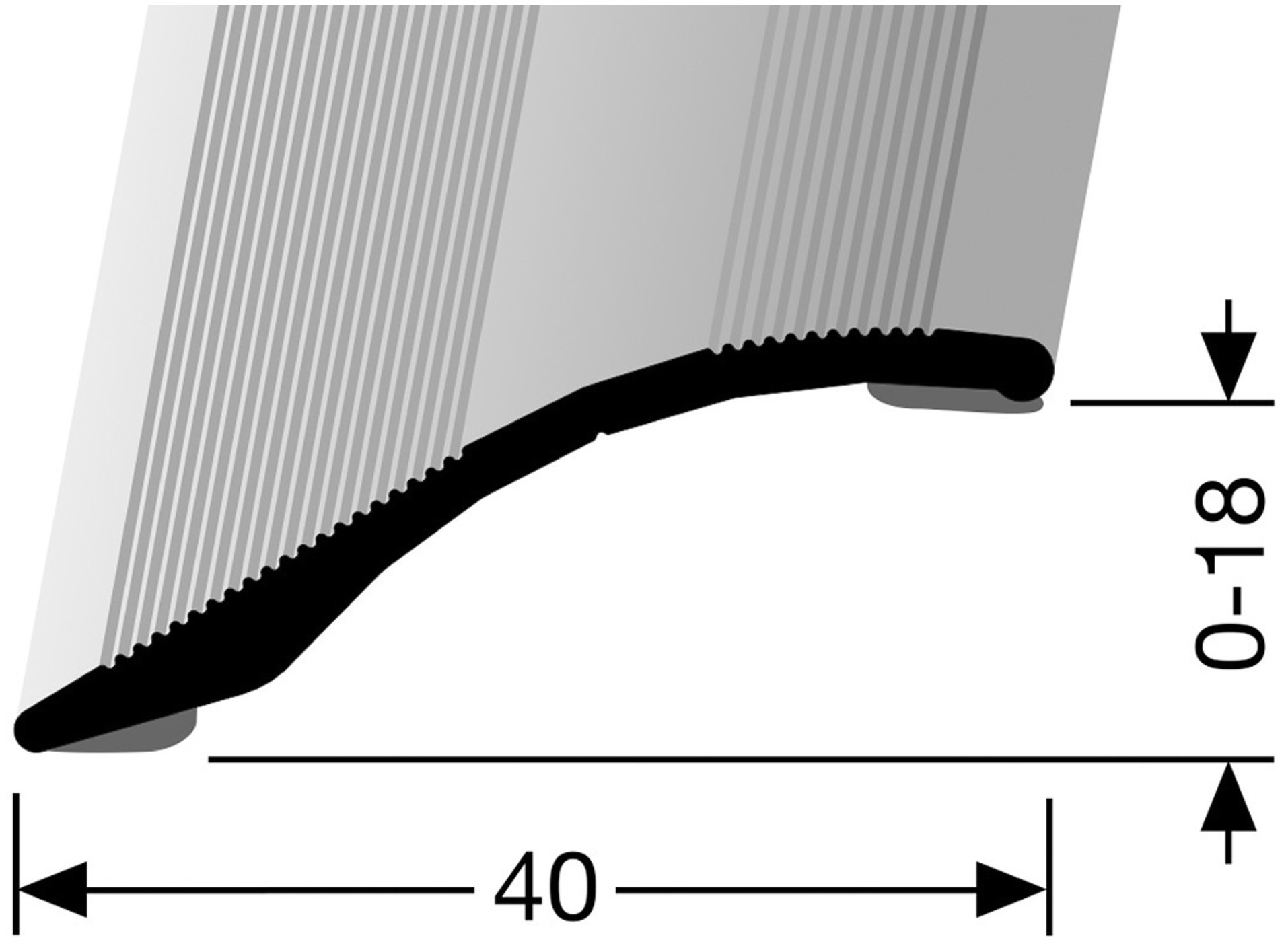Küberit Übergangsprofil »Anpassung 247 SK«, BxL: 4x100 cm, selbstklebend