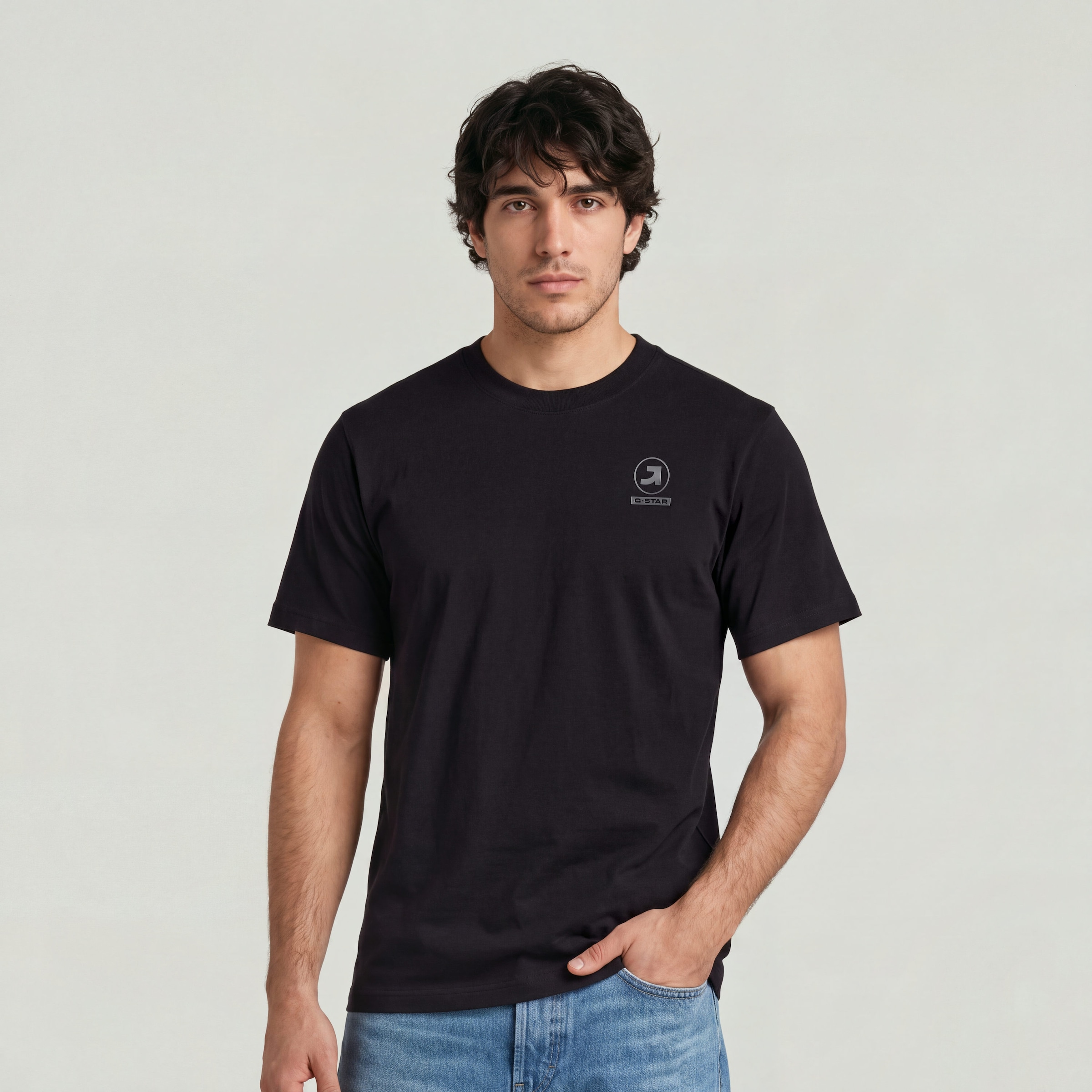Image of G-STAR T-Shirt "Logo r tee" in Baumwollqualität, Regular Fit