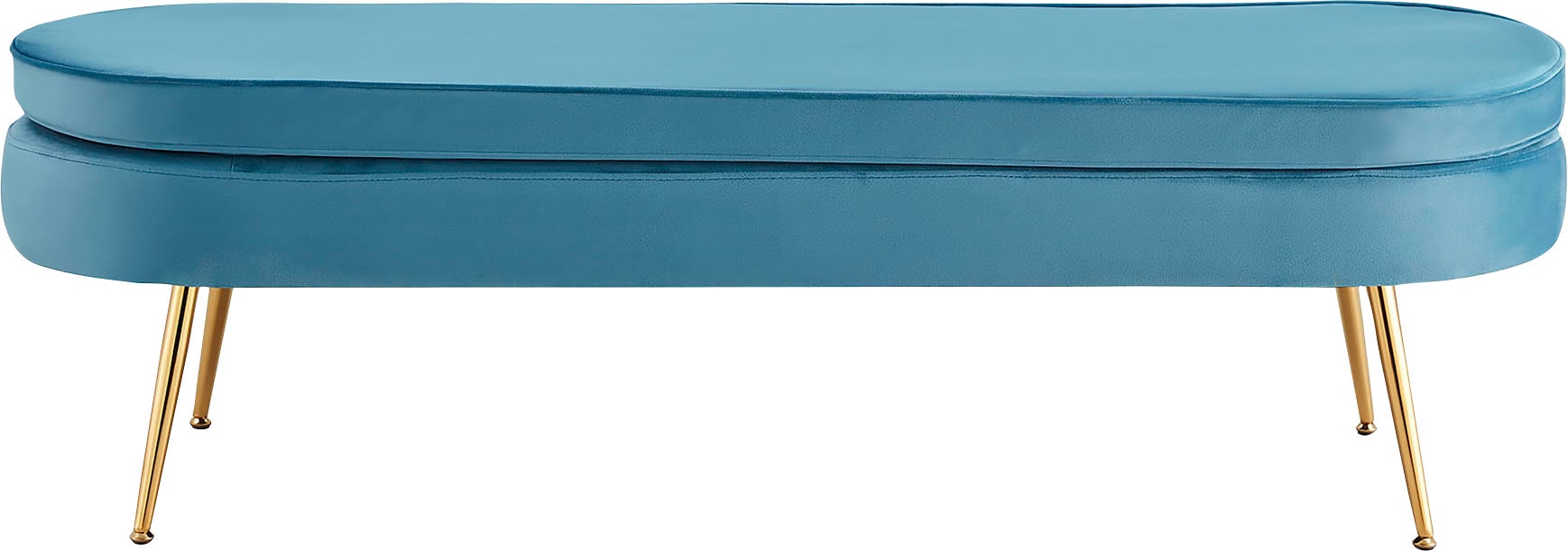 SalesFever Polsterbank »Clam«, Breite 142 cm, goldfarbene Metallbeine