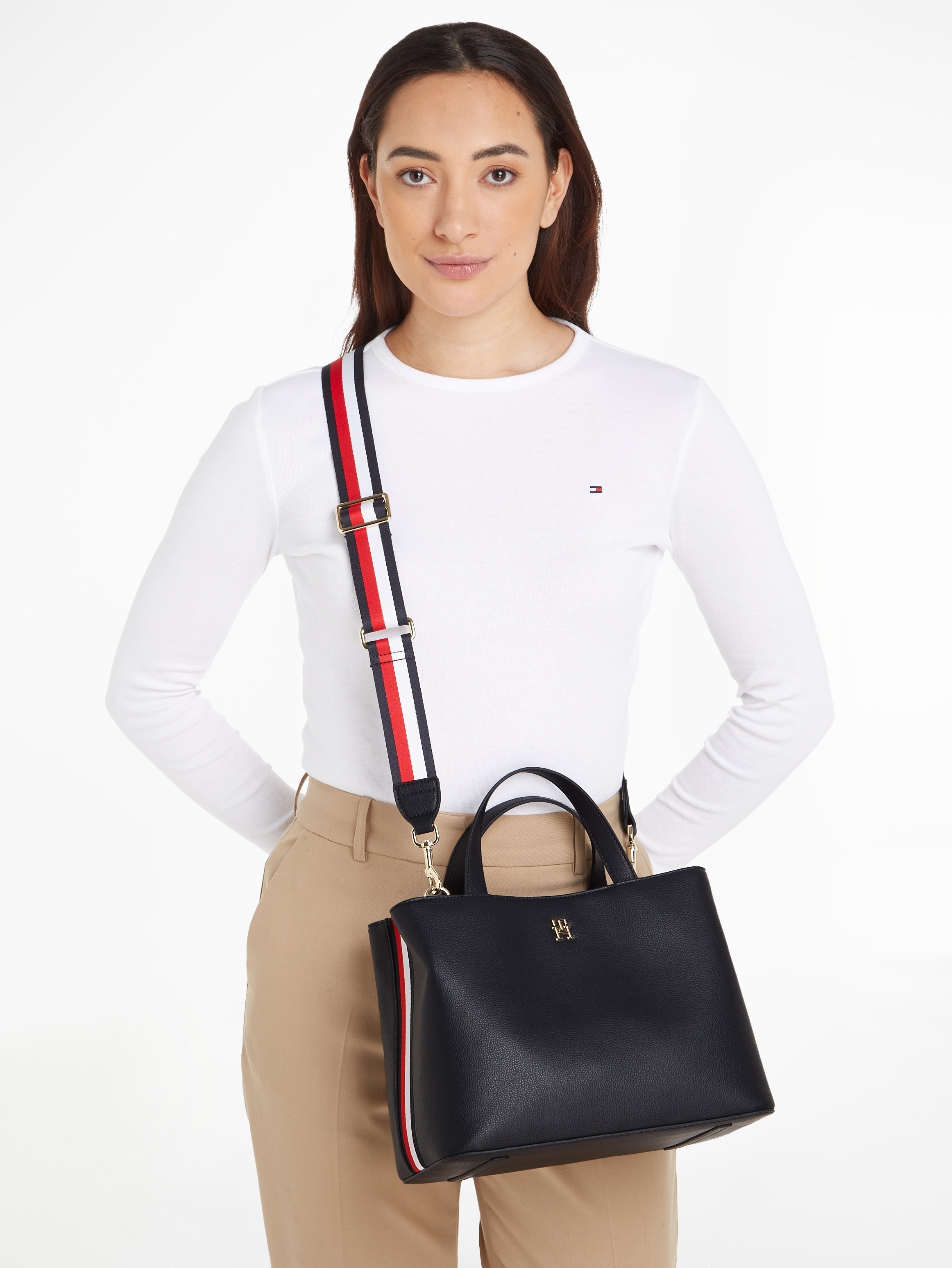 Tommy Hilfiger Henkeltasche »TH ESSENTIAL SC SATCHEL CORP«, mit viel Stauraum