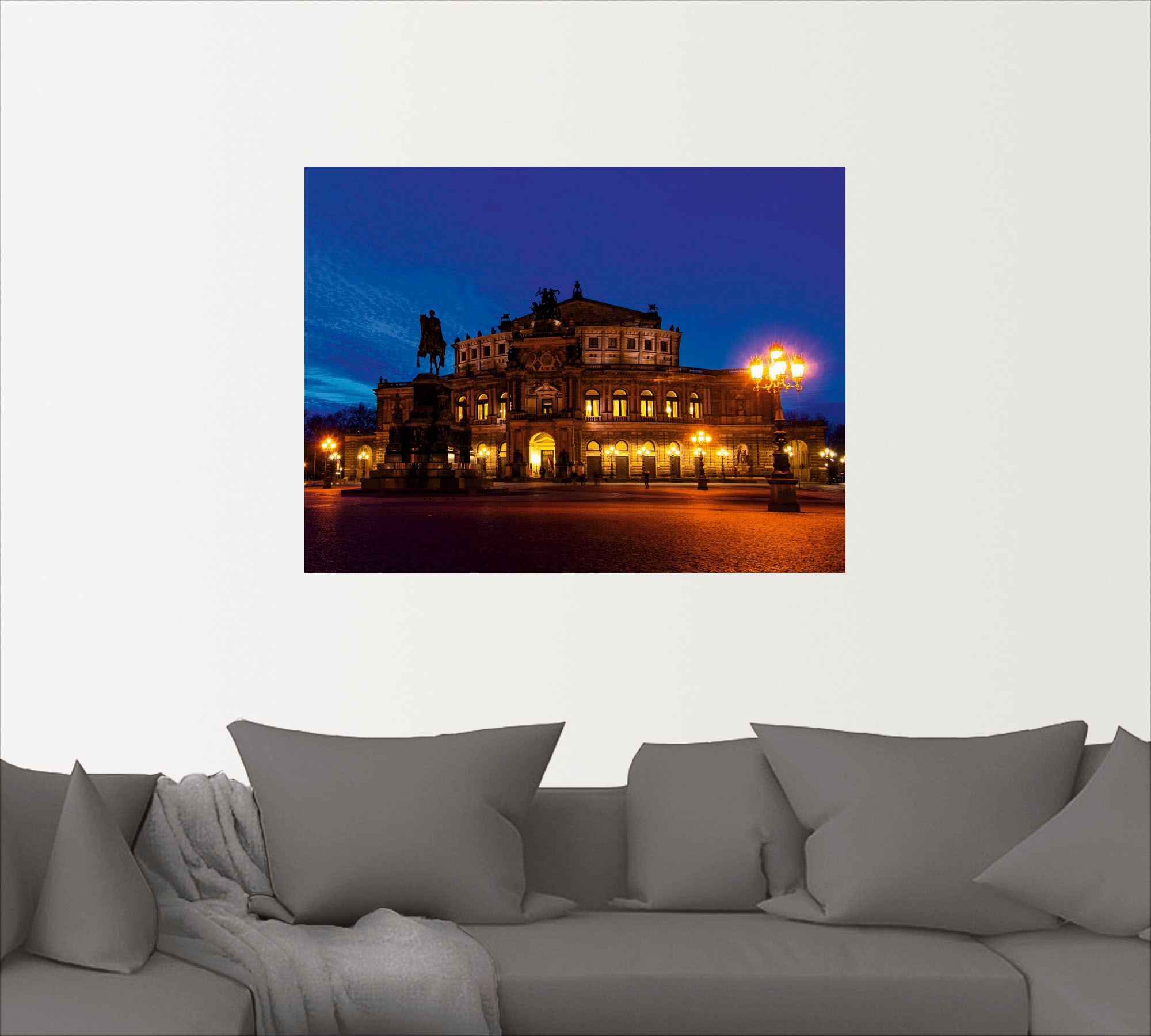Artland Wandfolie »Dresden Semperoper, blaue Stunde«, Gebäude, (1 St.), selbstklebend