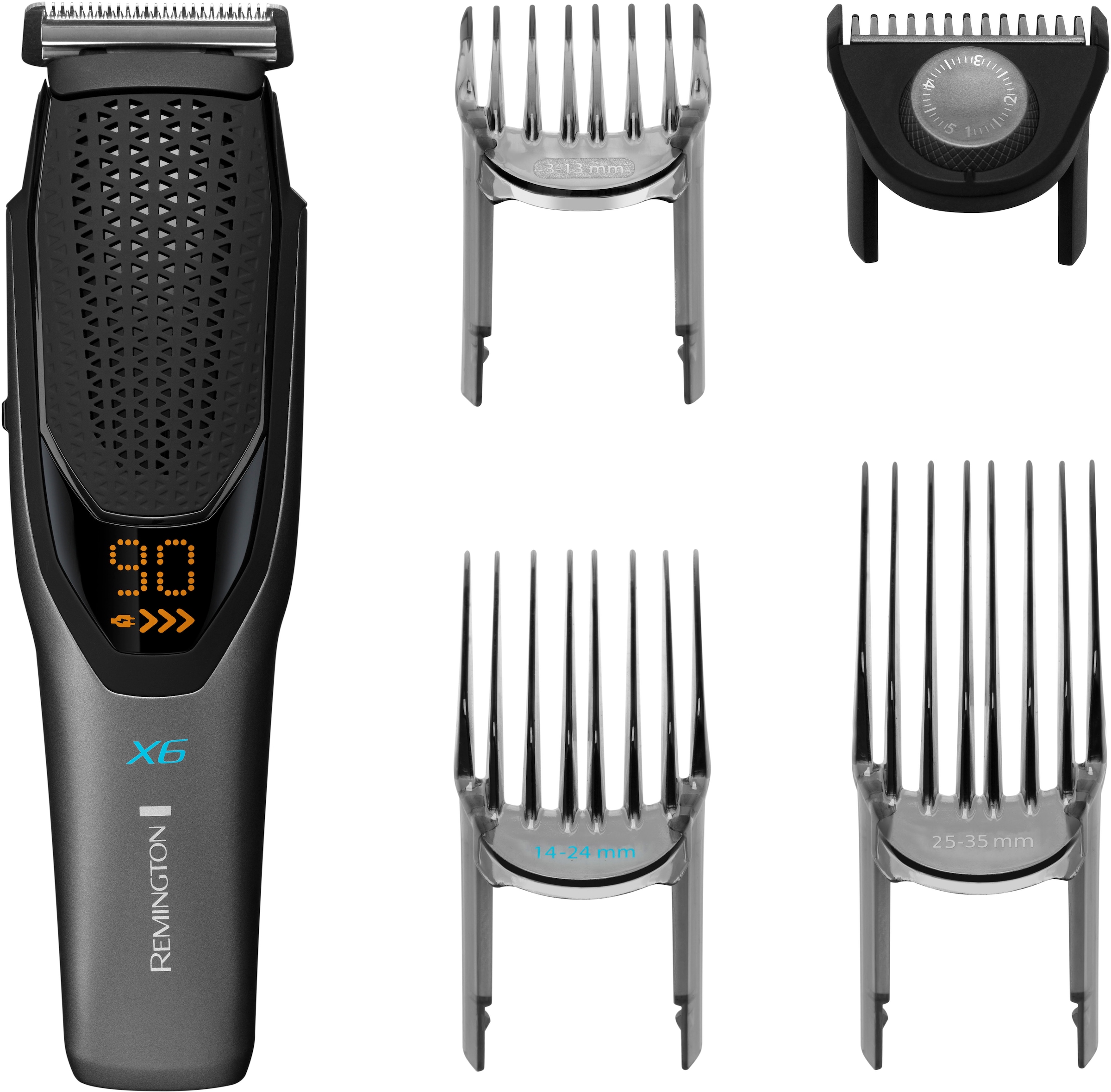 Image of Remington Haarschneider "Power-X Series HC6000" 4 Aufsätze Längeneinstellrad und Micro Fade Haar-und Bartkamm, kpl. Abwaschbar