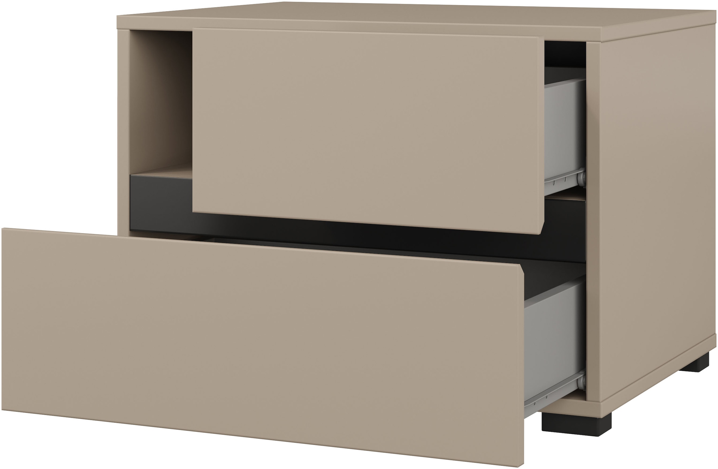 GOODproduct Schlafzimmer-Set »Cross, moderne, grifflose Optik, FSC-zertifiziert« Bett 180x200cm, 2 Nachtkommoden, Schrank 2-oder 4-türig, 4 Stk. tlg. Komplettschlafzimmer-Set