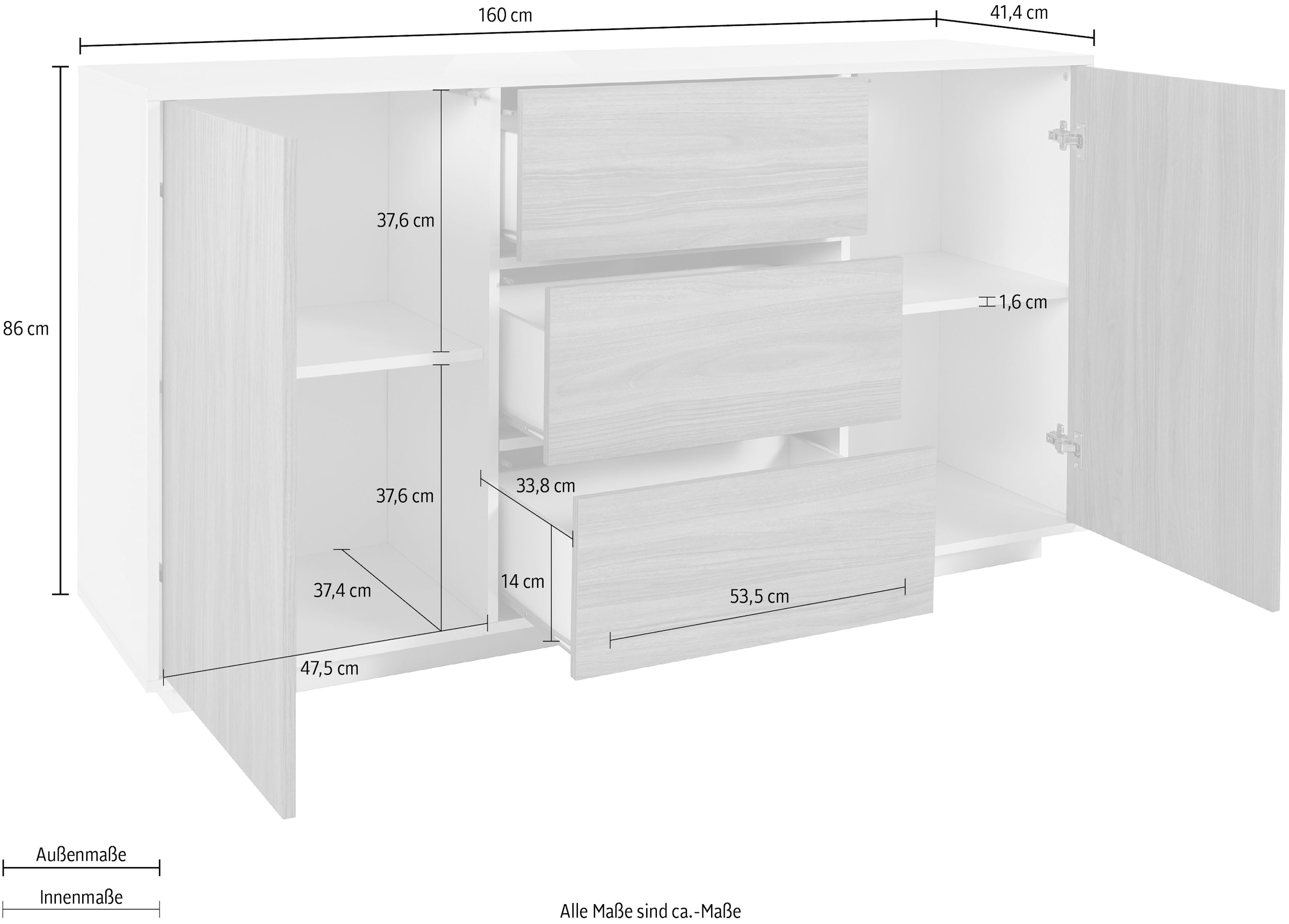 INOSIGN Sideboard »bloom« Breite ca. 160 cm