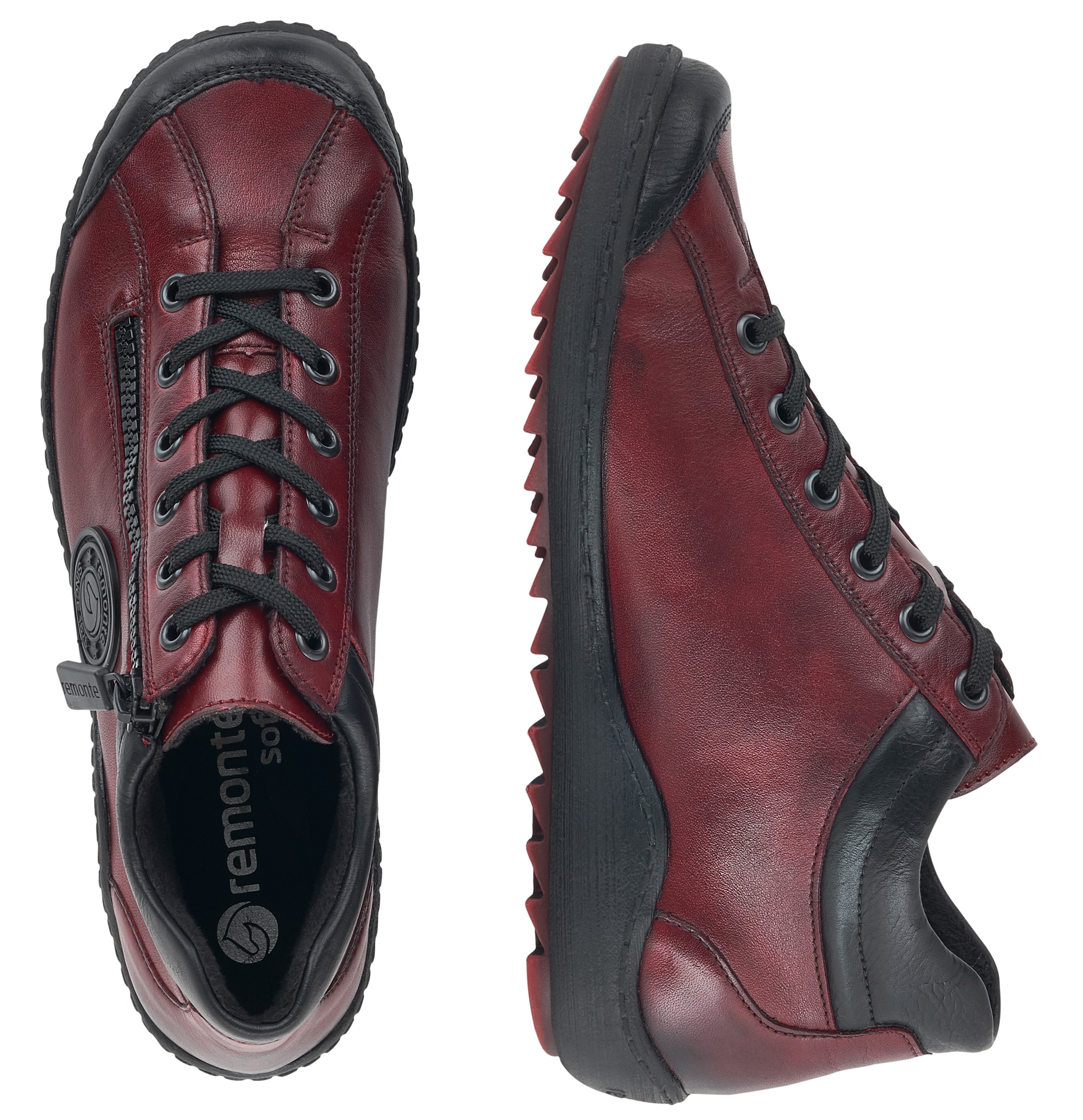 Remonte Schnürboots, Flats, Komfortschuh, Boots mit seitlichem Reissverschluss