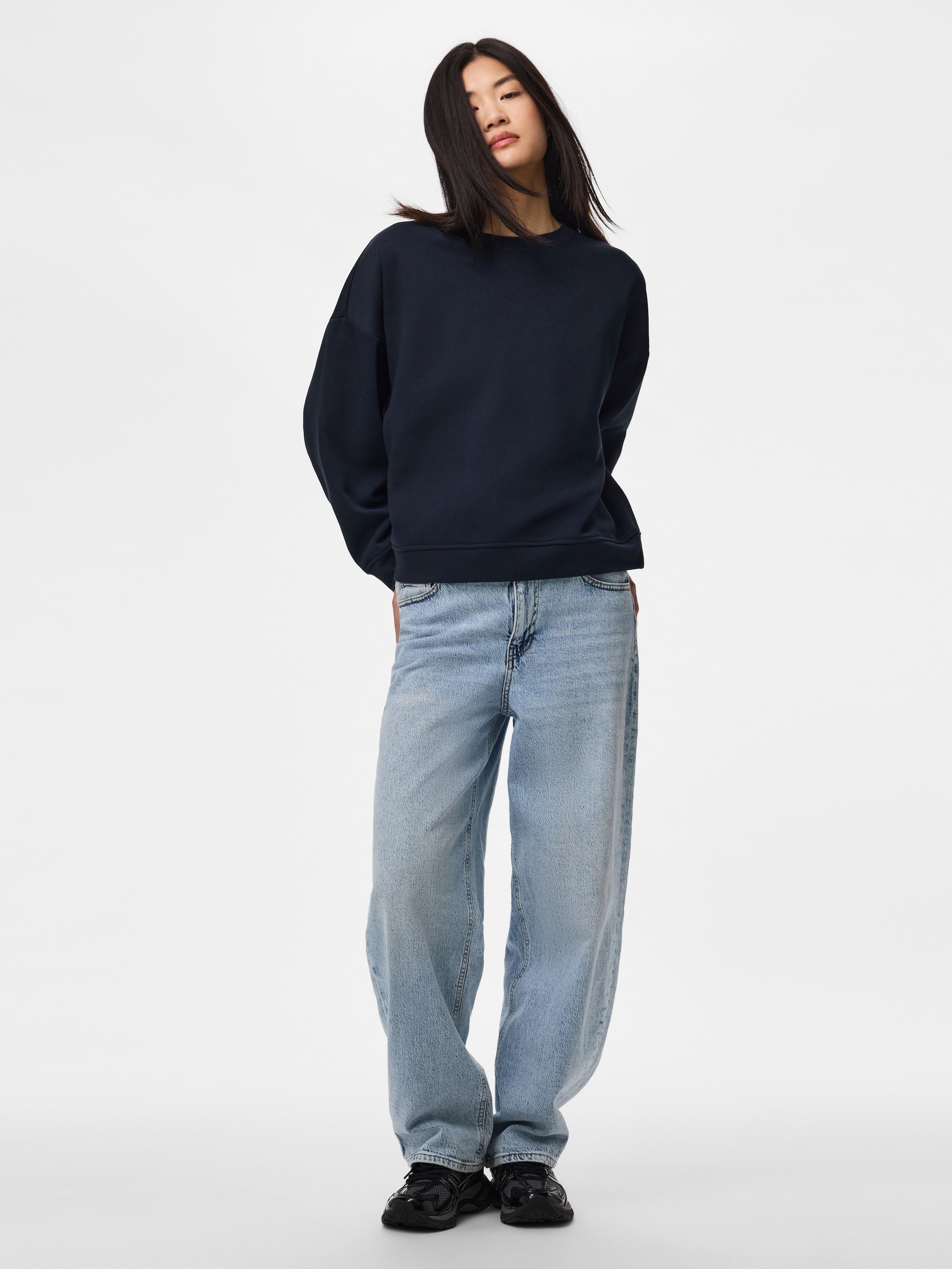 pieces Sweat-shirt »PCCHILLI LS LOOSE  FIT SWEAT TOP NOOS BC«, Baumwollmischung
