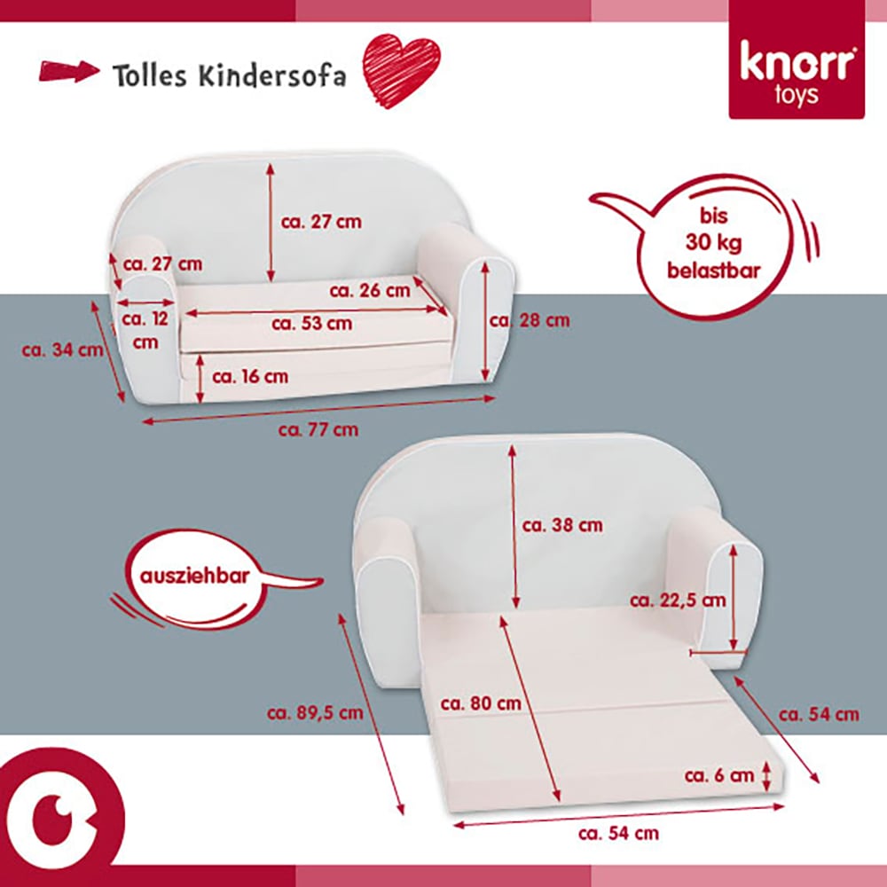 Knorrtoys® Canapé »Einhorn pink« für Kinder; Made in Europe