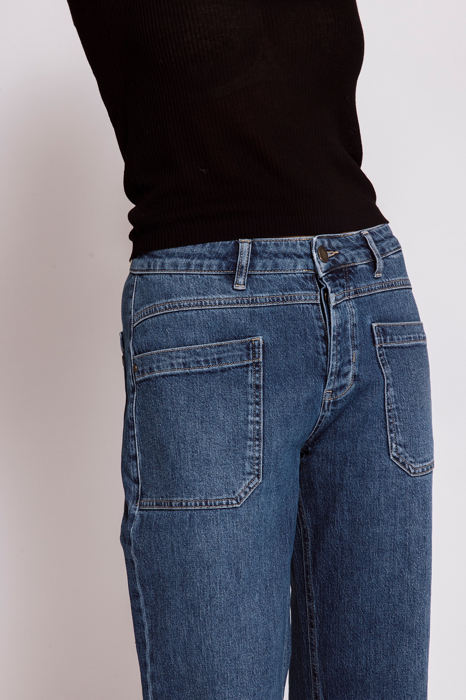 Zhrill Jeans large »KARLI« jeans avec revers, en mélange de coton avec élasthanne