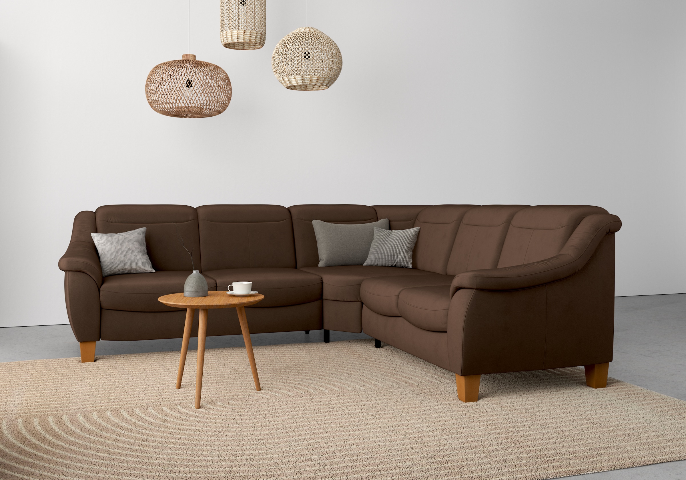 Home affaire Canapé d'angle »Caldera L-Form« Federkern, wahlweise mit Kopfteilverstellung, Bettfunktion, Bettkasten