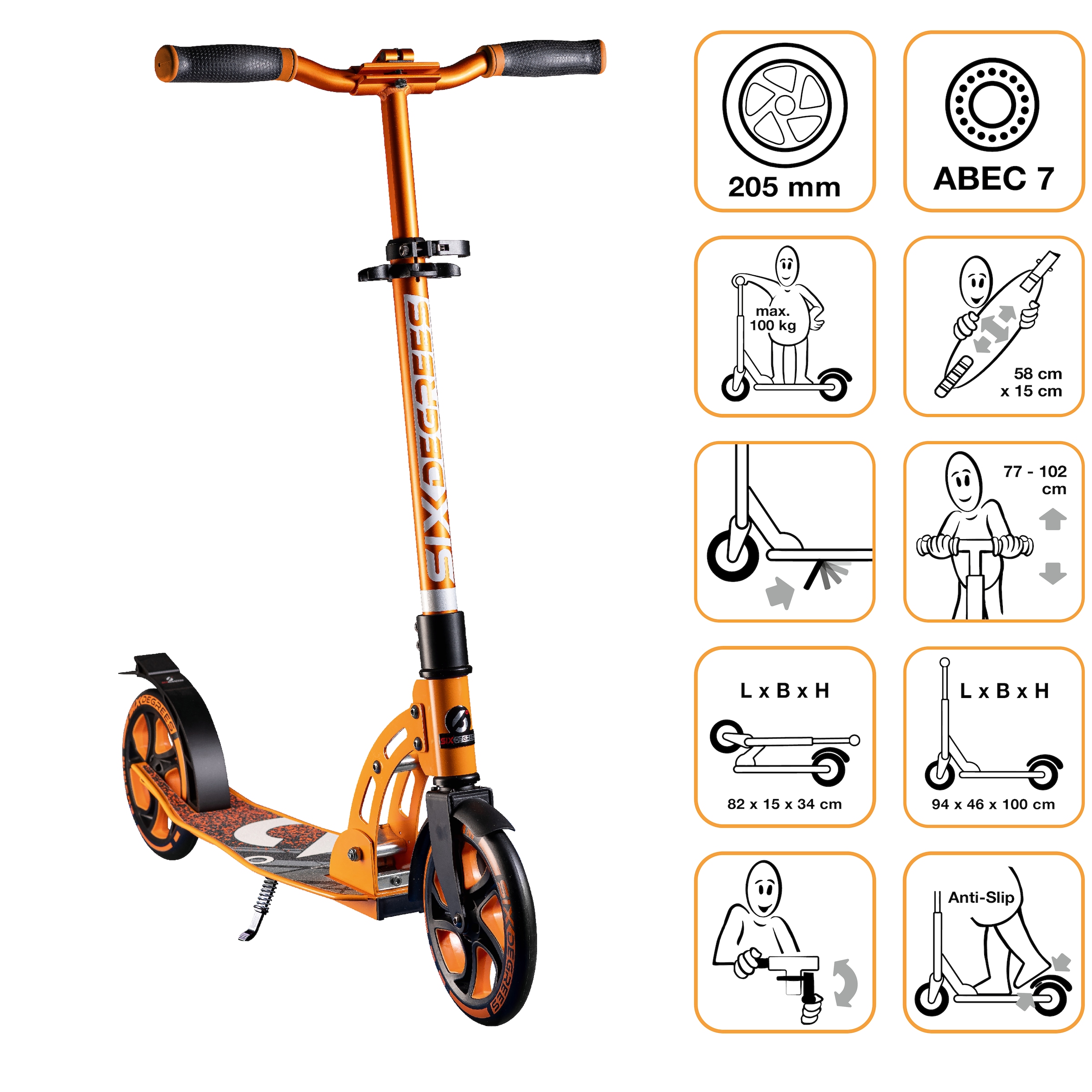 Six Degrees Scooter »Aluminium Scooter 205 mm«