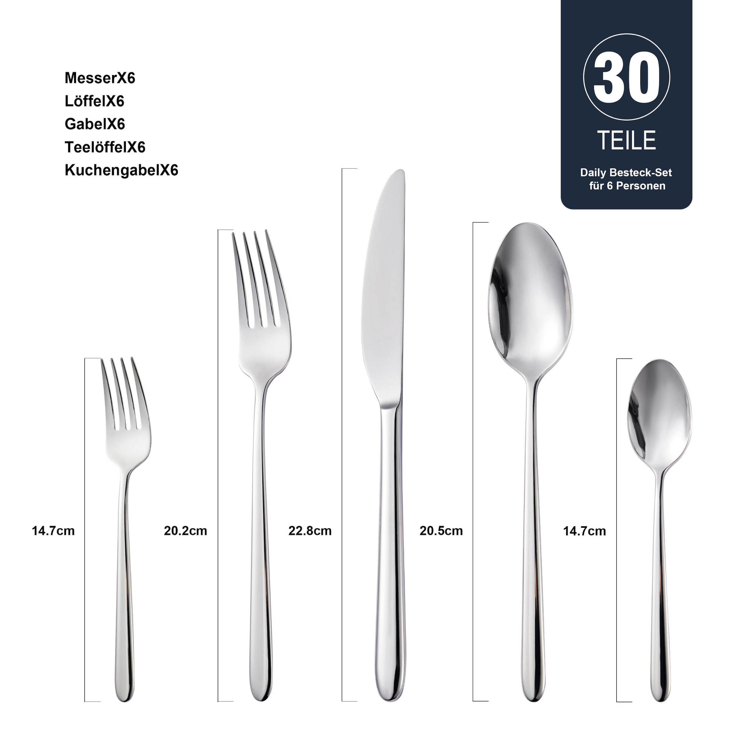 Hanseatic Set de couverts »DAILY« leichtes und minimalistisches Design