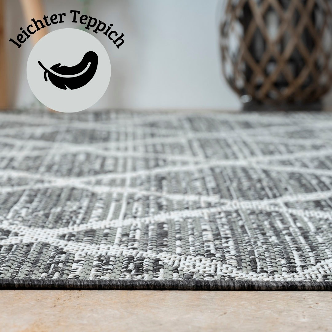 GOODproduct Teppich »Veyla, LAGERRÄUMUNG!« rechteckig 8 mm Höhe Rauten Muster, In- und Outdoor geeignet, Terrasse & Balkon