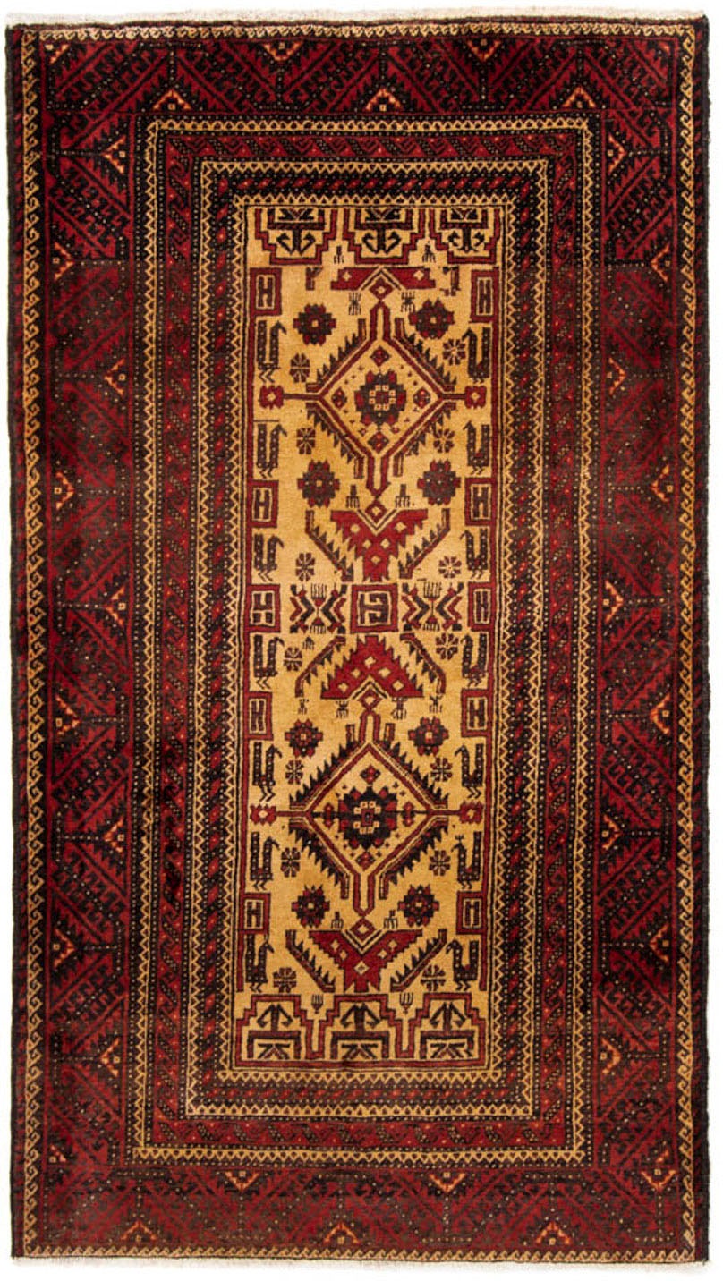 Image of morgenland Hochflor-Läufer »Belutsch Medaillon Rosso 202 x 113 cm«, rechteckig, 0,8 mm Höhe, Handgeknüpft bei Ackermann Versand Schweiz