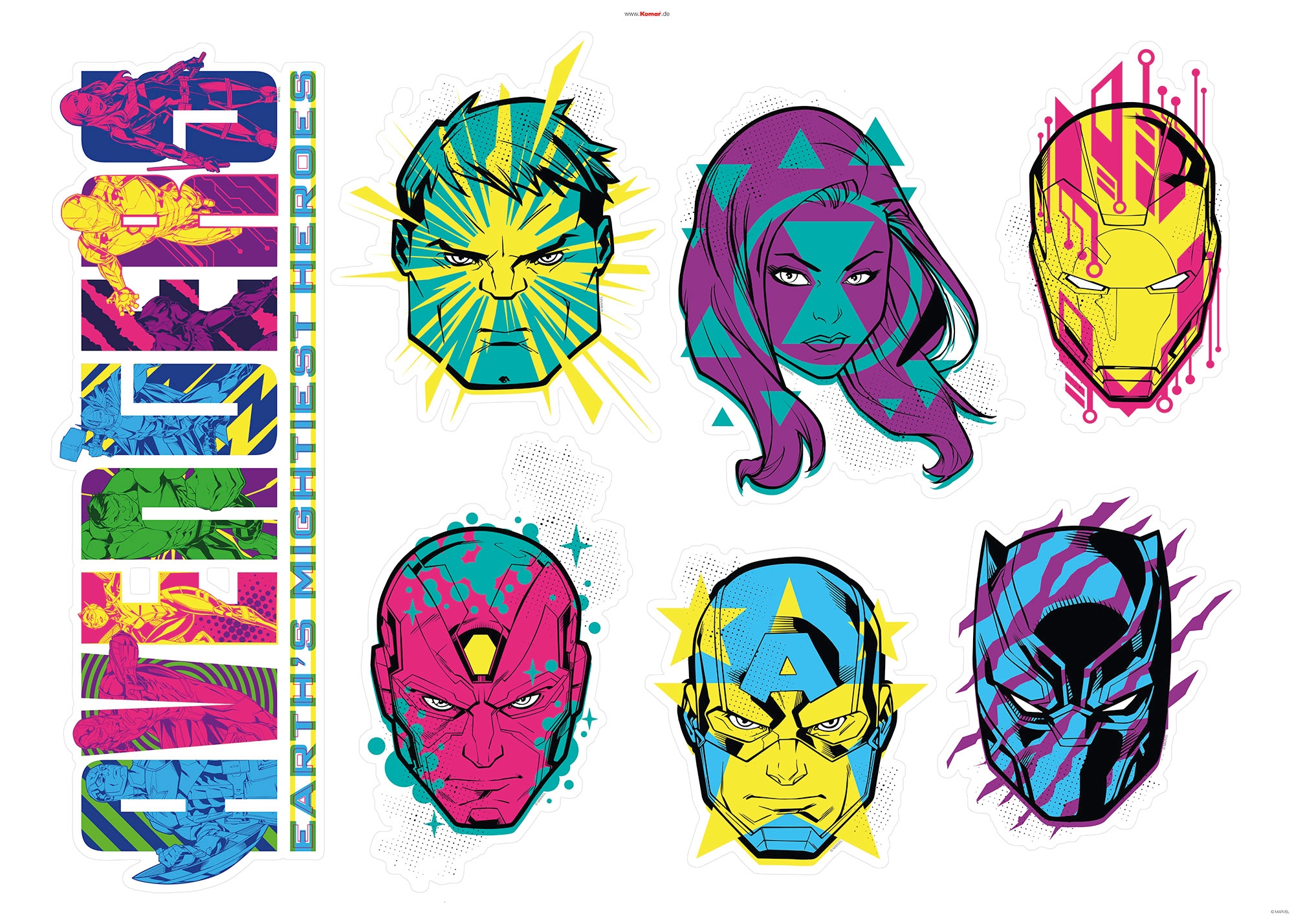 Image of Komar Wandtattoo »Avengers Mightiest Heroes«, (7 St.), 100 x 70 cm bei Ackermann Versand Schweiz