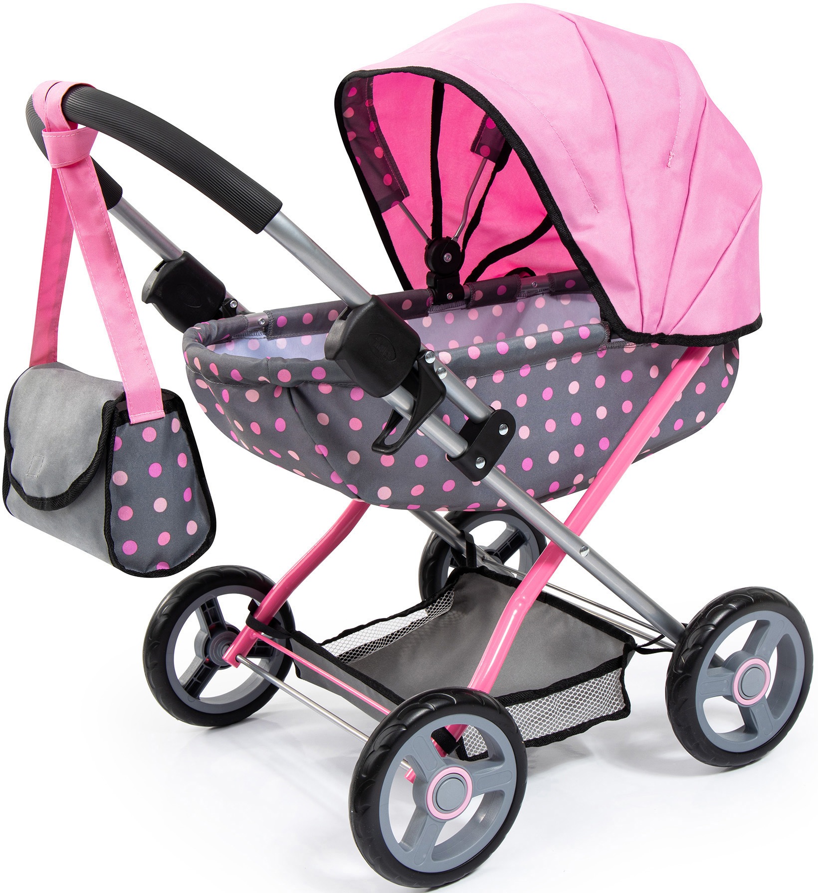 Image of Bayer Puppenwagen »Cosy, grau/rosa«, mit Wickeltasche bei Ackermann Versand Schweiz