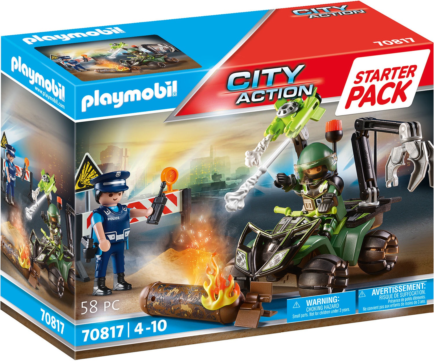 Image of Playmobil® Konstruktions-Spielset »Starter Pack Polizei: Gefahrentraining (70817), City Action«, (58 St.), Made in Germany bei Ackermann Versand Schweiz