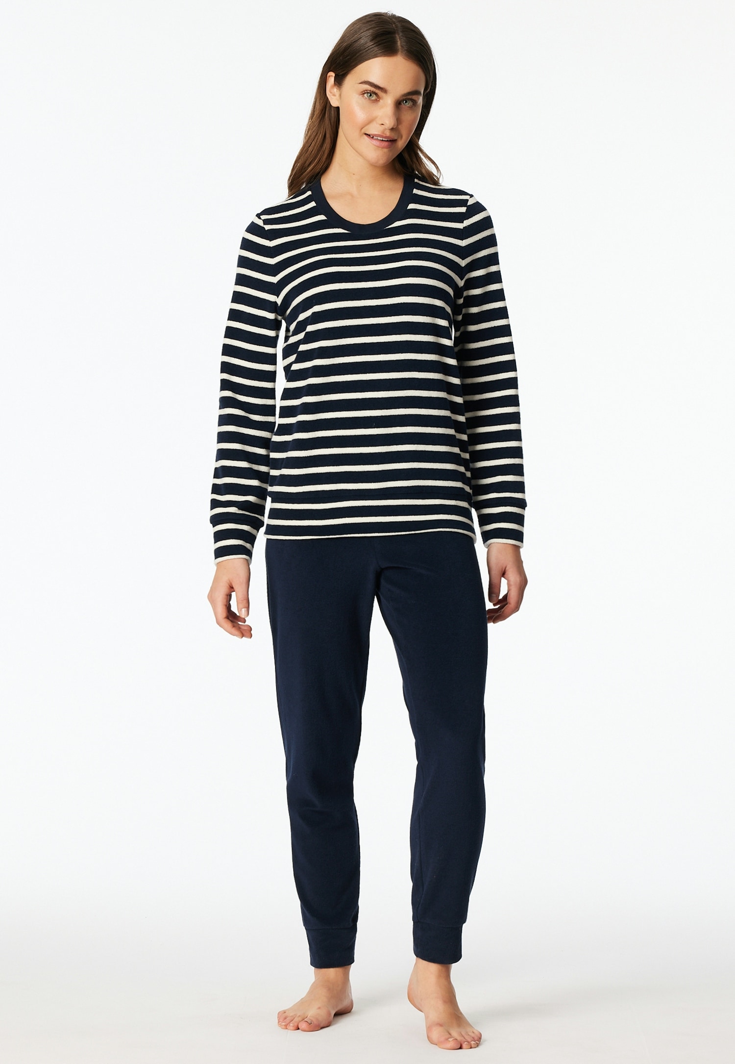 Schiesser »Casual Essentials« 2 tlg. wärmende Frottee-Qualität, Rundhalsausschnitt, langärmelig