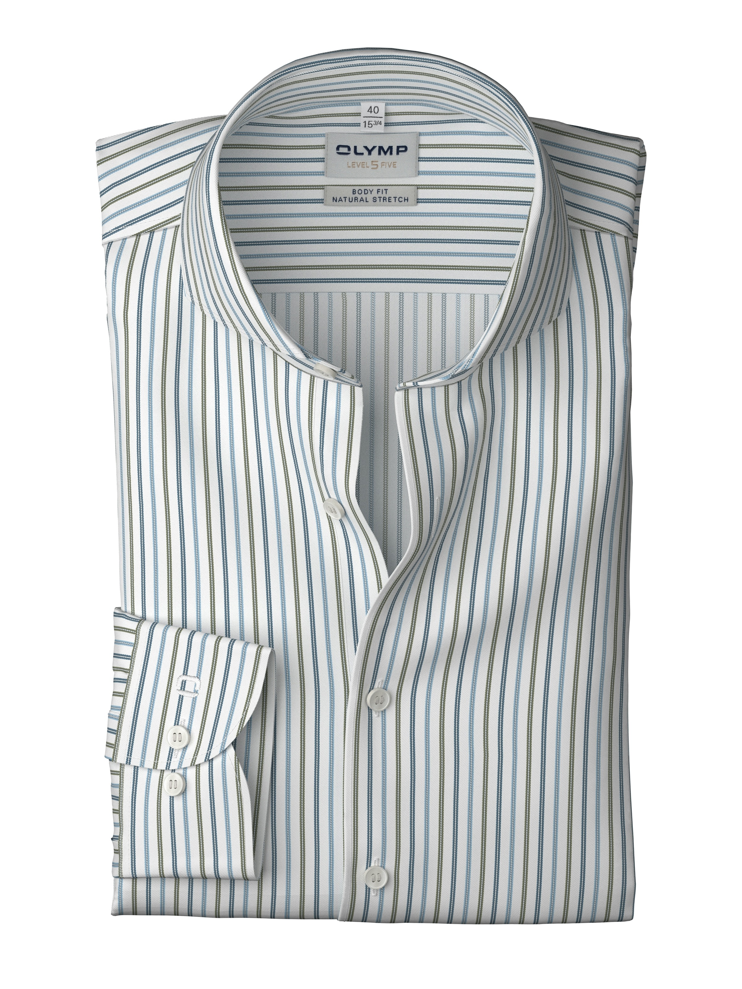 OLYMP Langarmhemd »Level Five« Businesshemd, body fit, Haifischkragen, gestreift