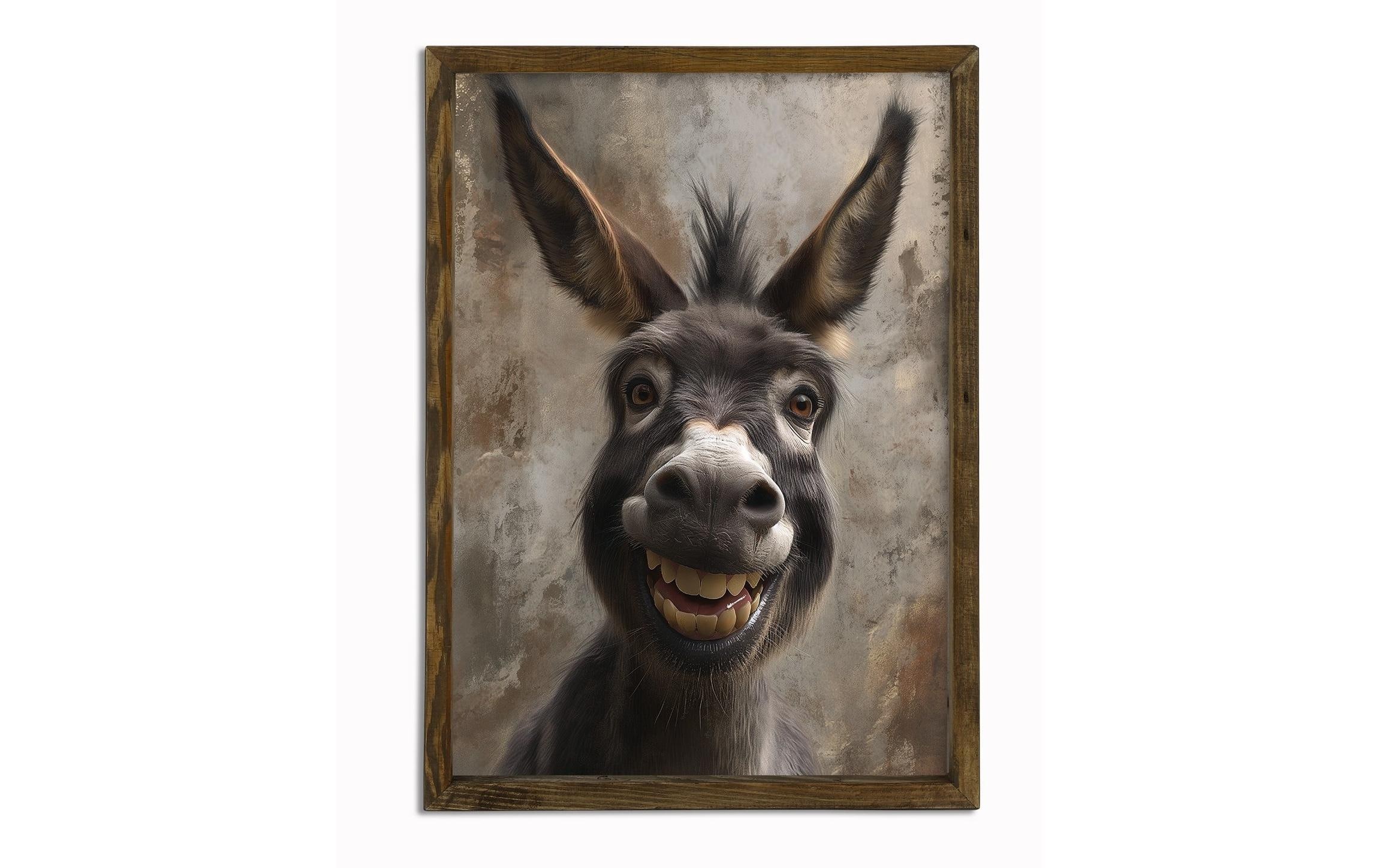 Image of Wandbild "Wallxpert Esel 35 x 47 cm" Esel Bilder