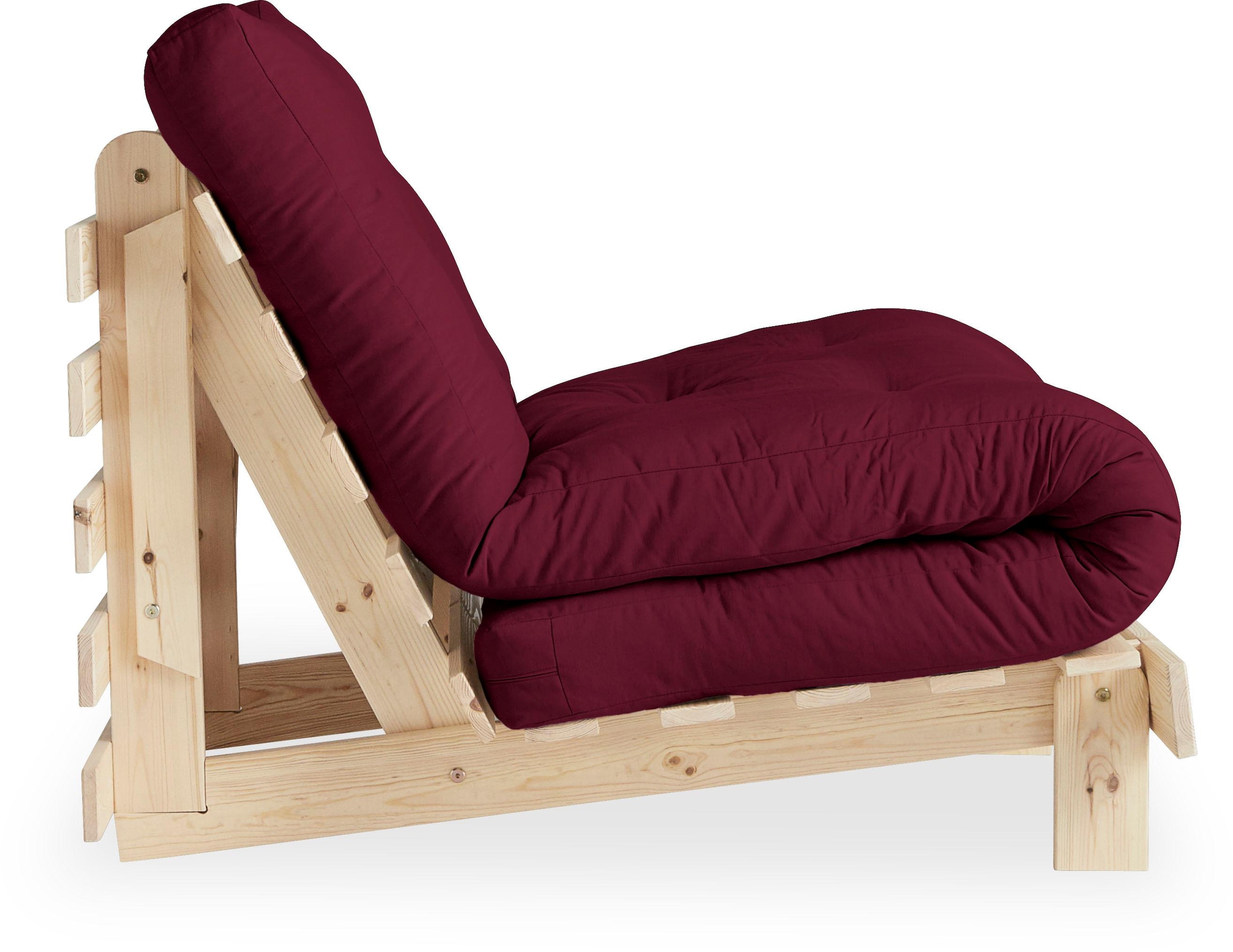 Karup Design Daybett »Daybett Roots Schlafsofa – Gästebett & Sofa aus FSC®-Kiefer«, Inkl. Futonmatratze, in mehreren Grössen & Farben erhältlich