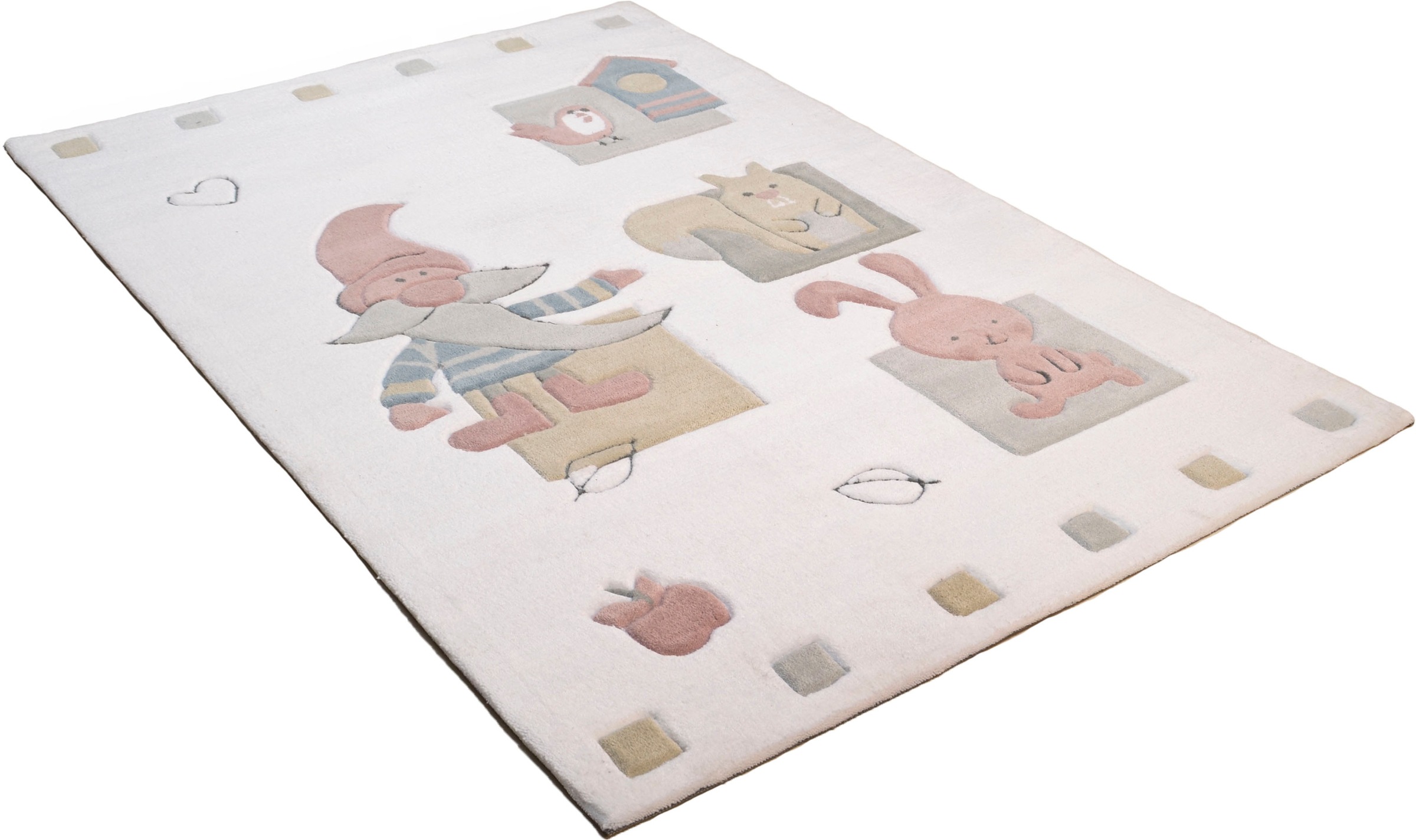 Image of THEKO Kinderteppich »Zwerg«, rechteckig, 14 mm Höhe, Kurzflor, Motiv Zwerg & Tiere, Pastell-Farben, Kinderzimmer bei Ackermann Versand Schweiz