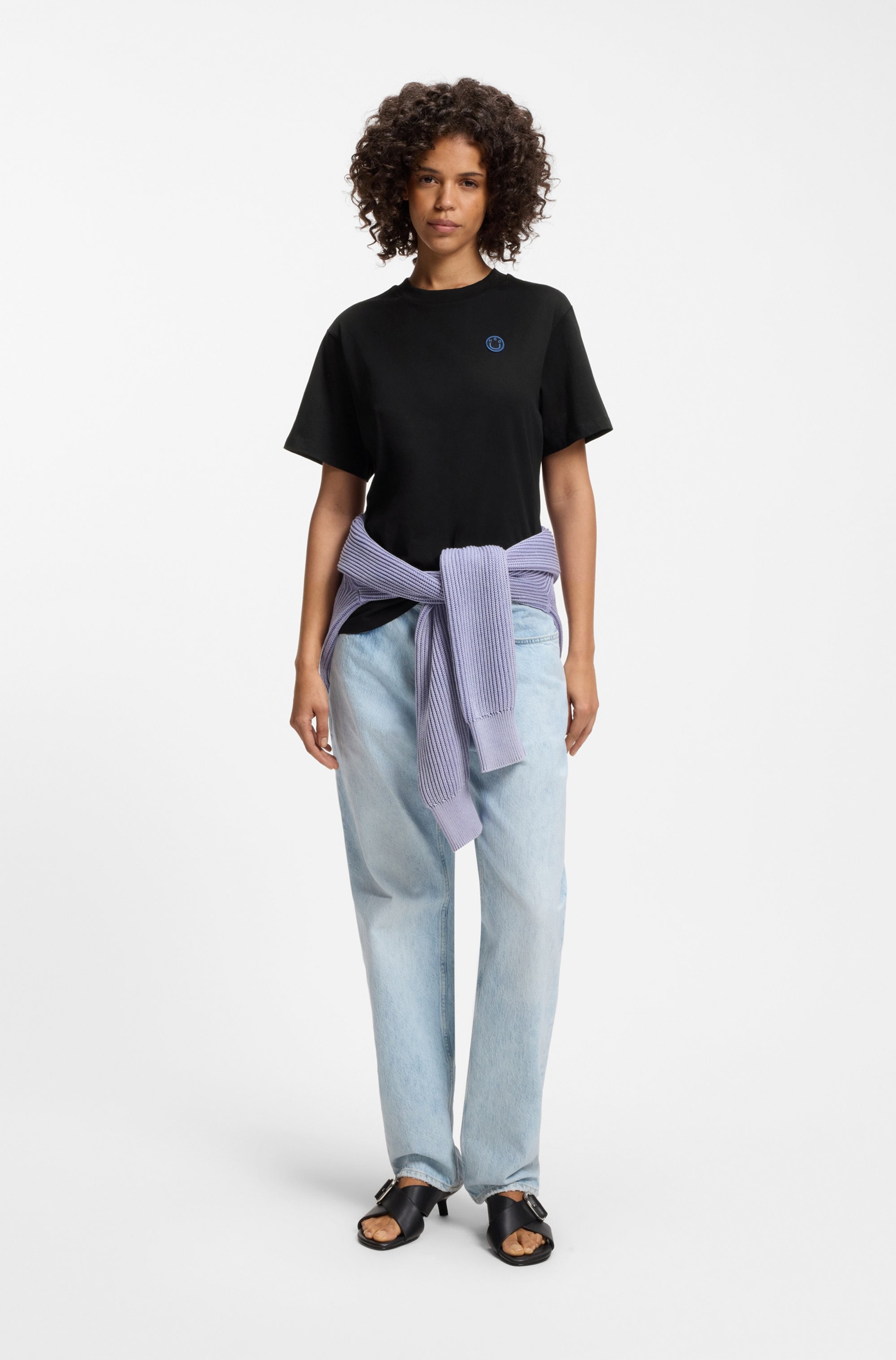 HUGO Blue T-shirt »Vintage Tee« mit Logo-Badge