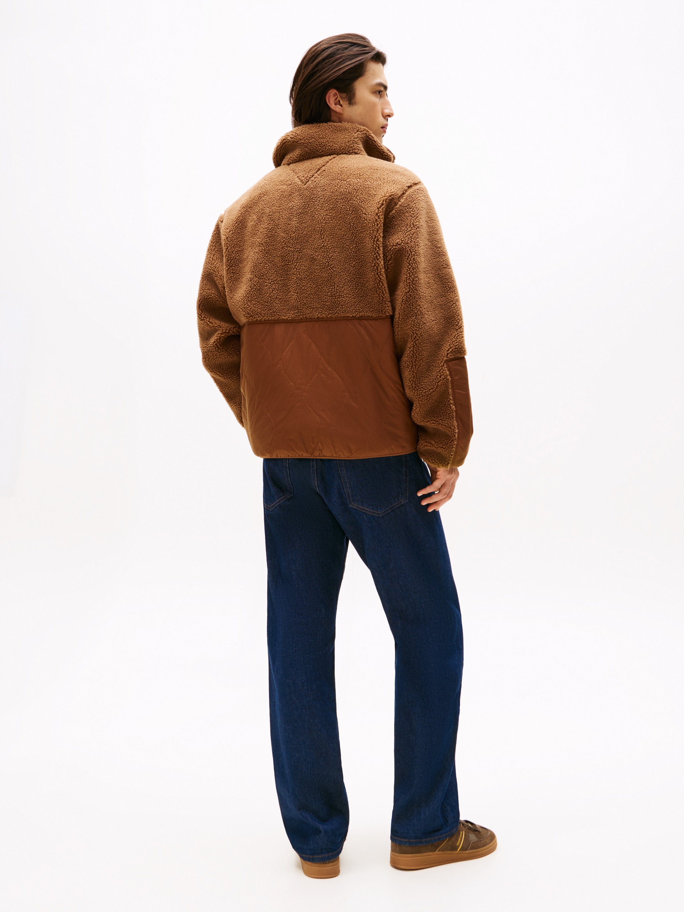 Tommy Jeans Steppjacke »TJM ESSENTL MIX TEDDY«, Übergangsjacke relaxed fit, mit Teddy Fleece, Stehkragen